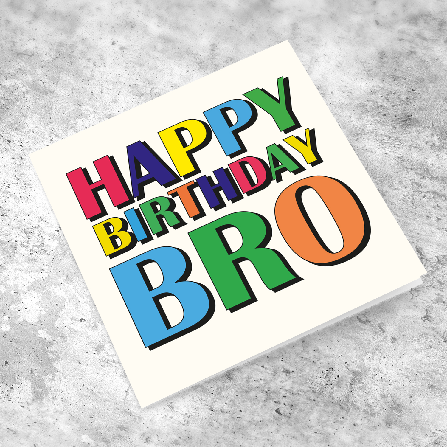 Colourful wording birthday card for brother in English