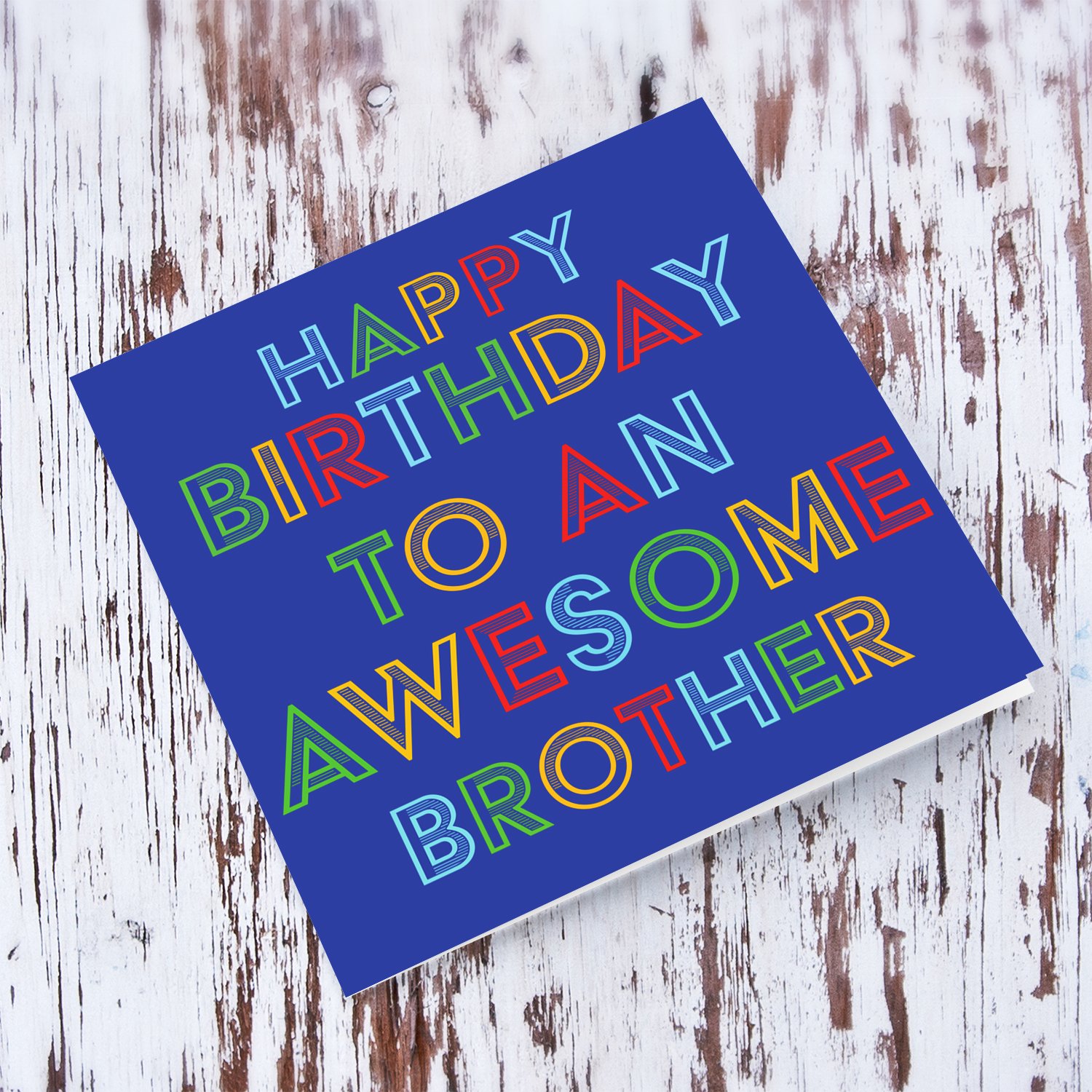 Colourful and fun birthday card for brother in English