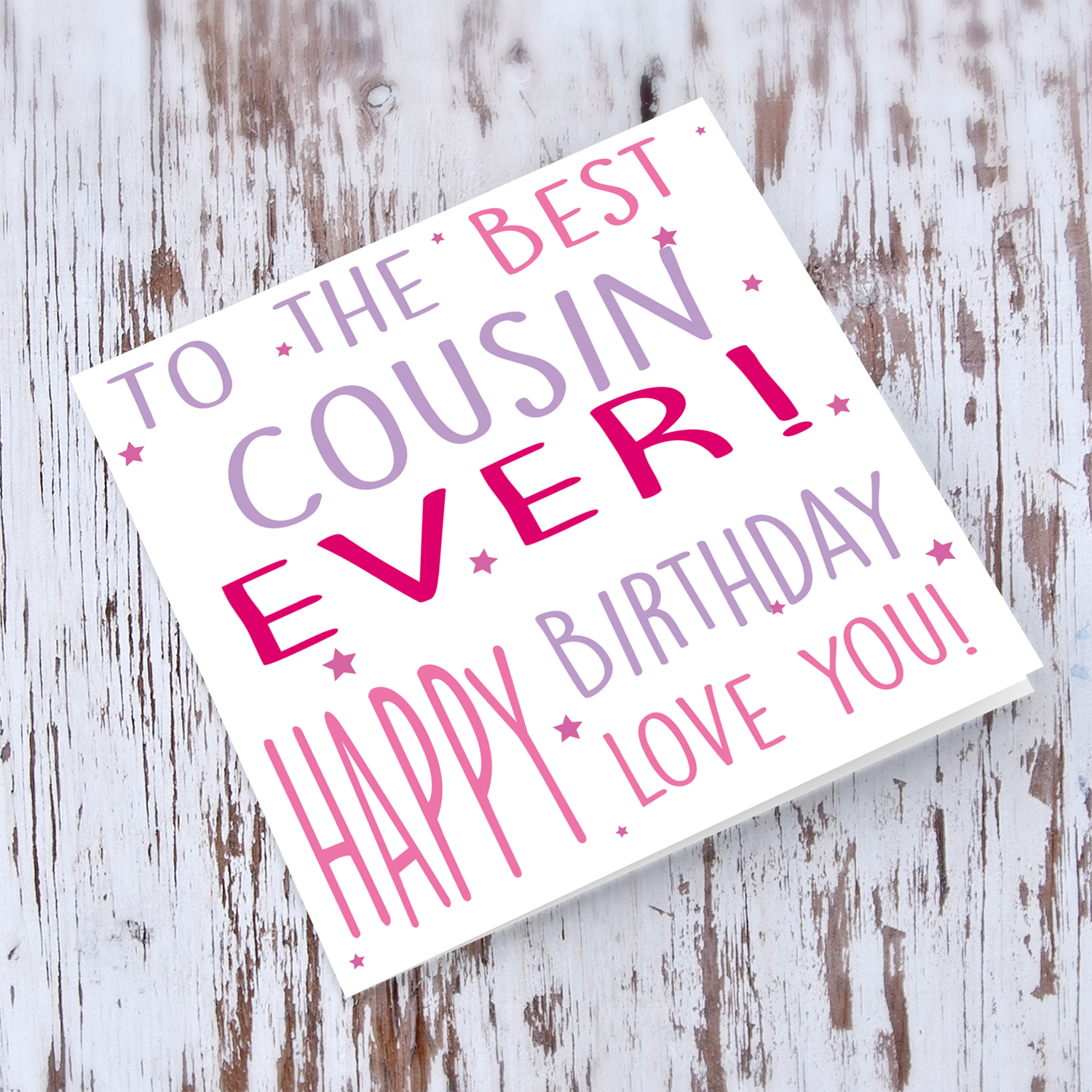 To the best cousin (female) birthday card in English