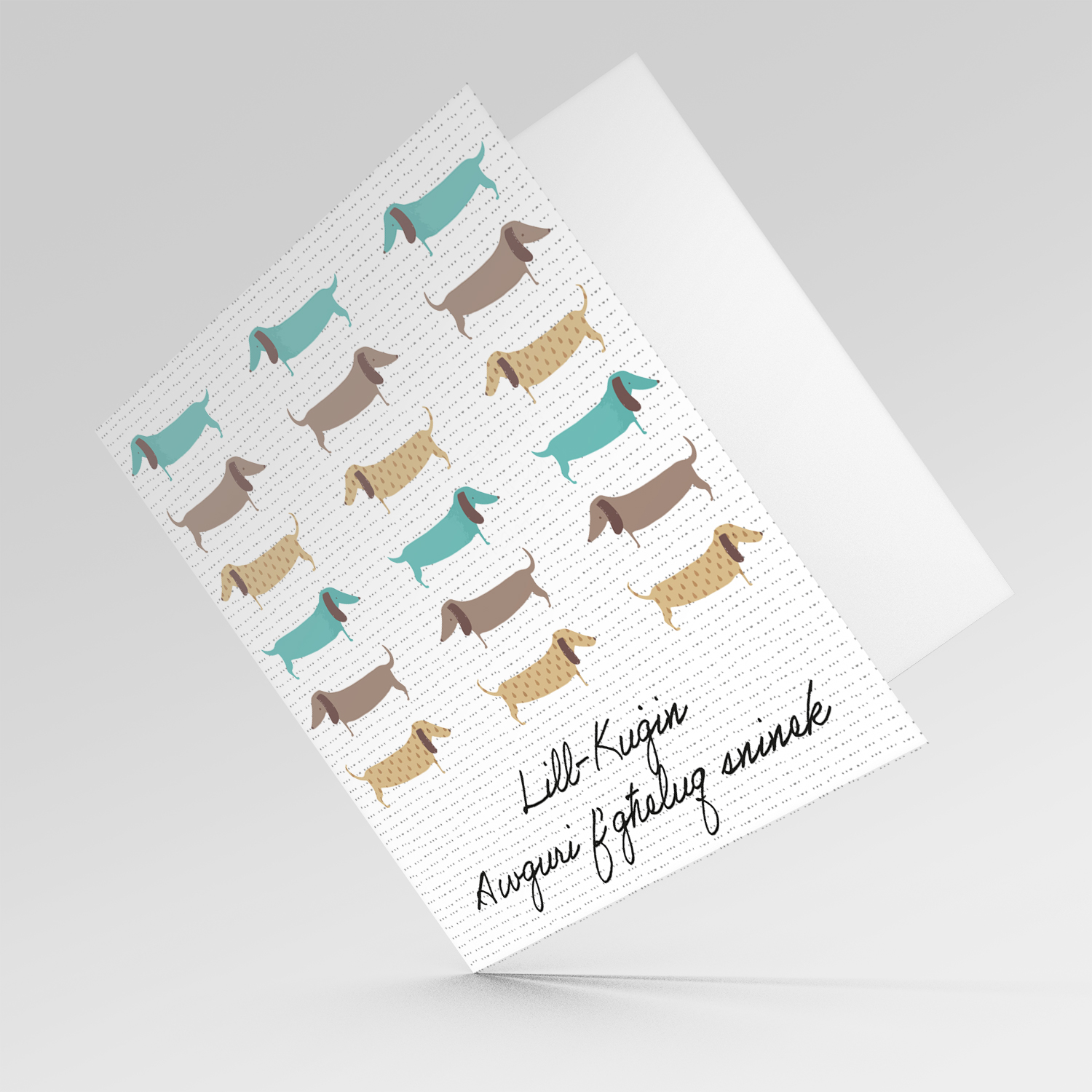 Dog repetitive pattern birthday card for Cousin (Male) in Maltese