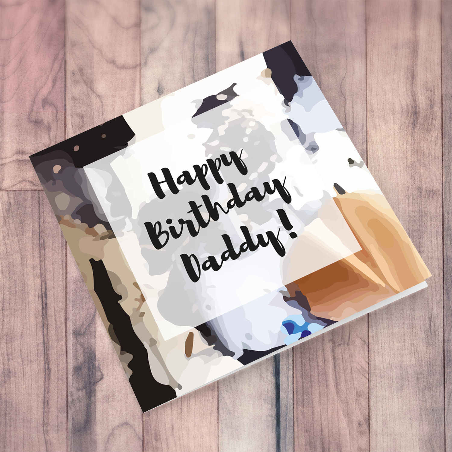 Abstract background birthday card for Dad in English