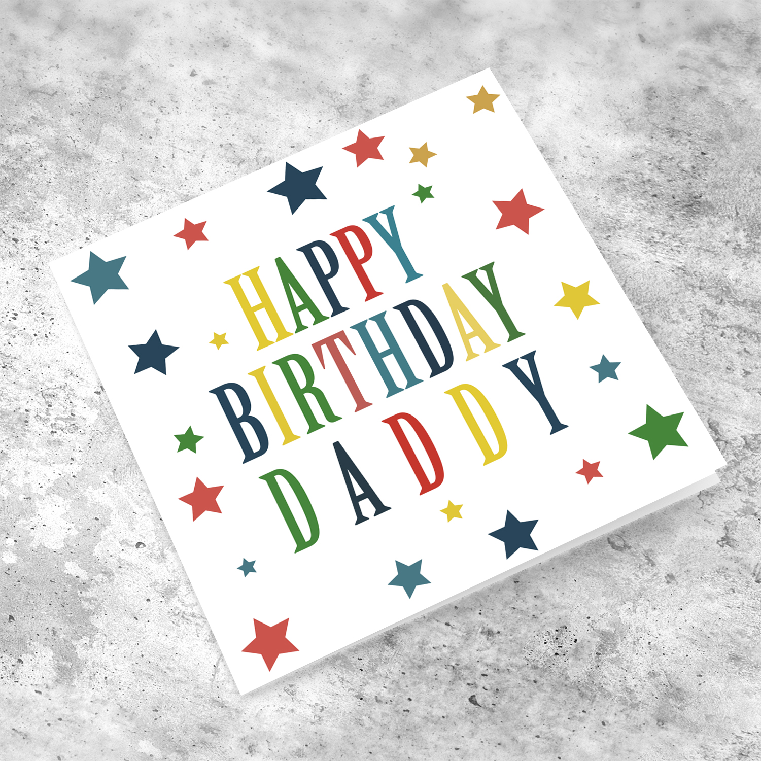 Colourful birthday card for DAD in English