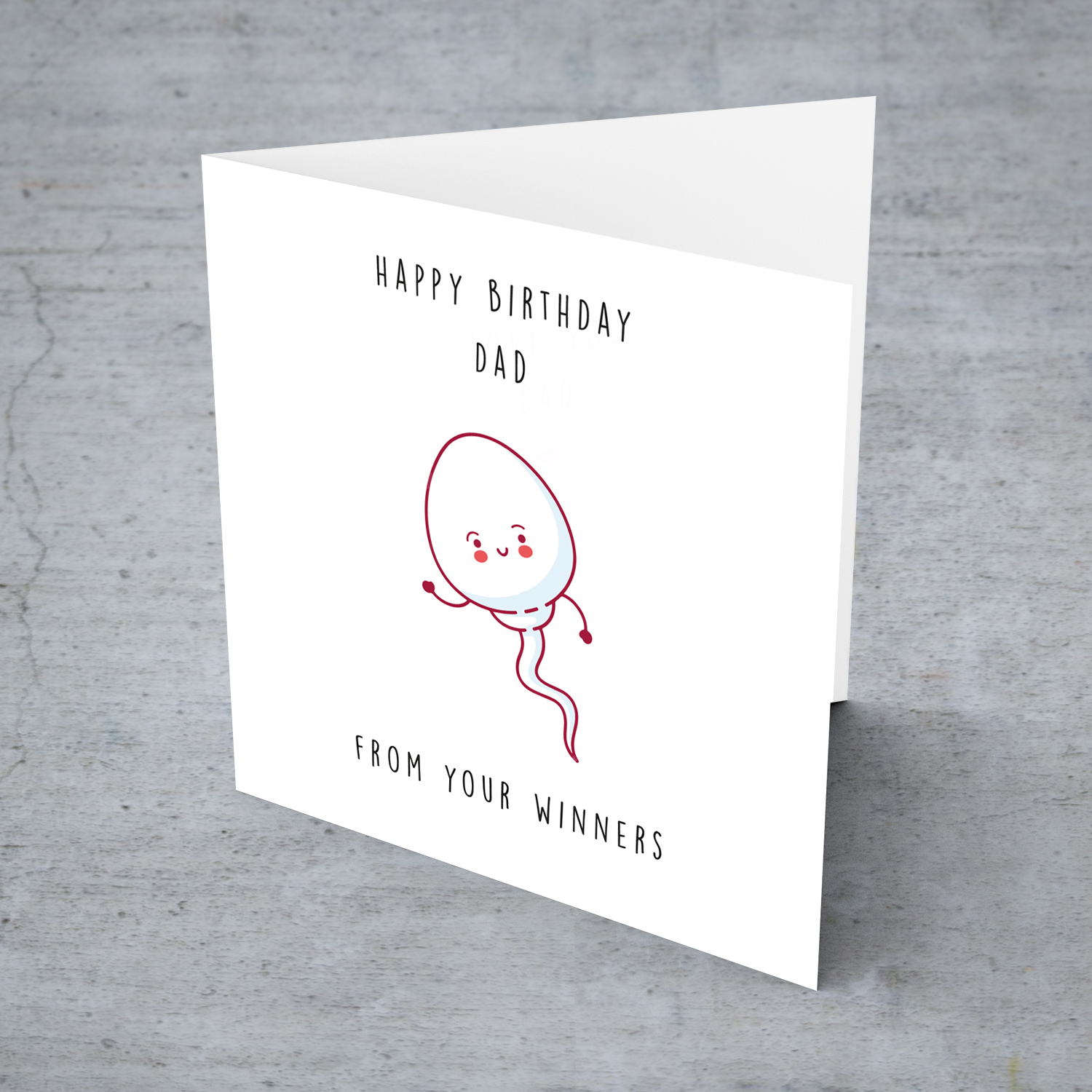 Funny birthday card for dad - from the winners in English (Plural)