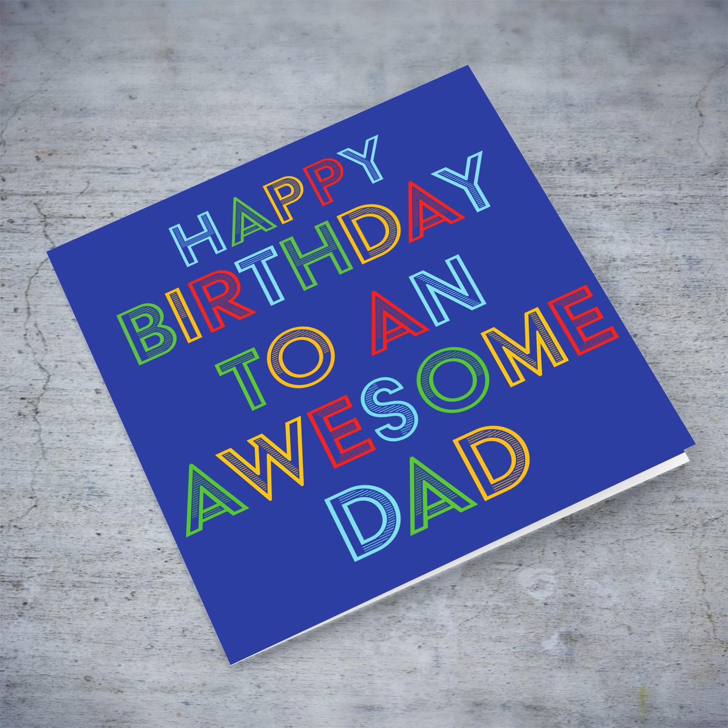 Colourful and fun birthday card for DAD in English