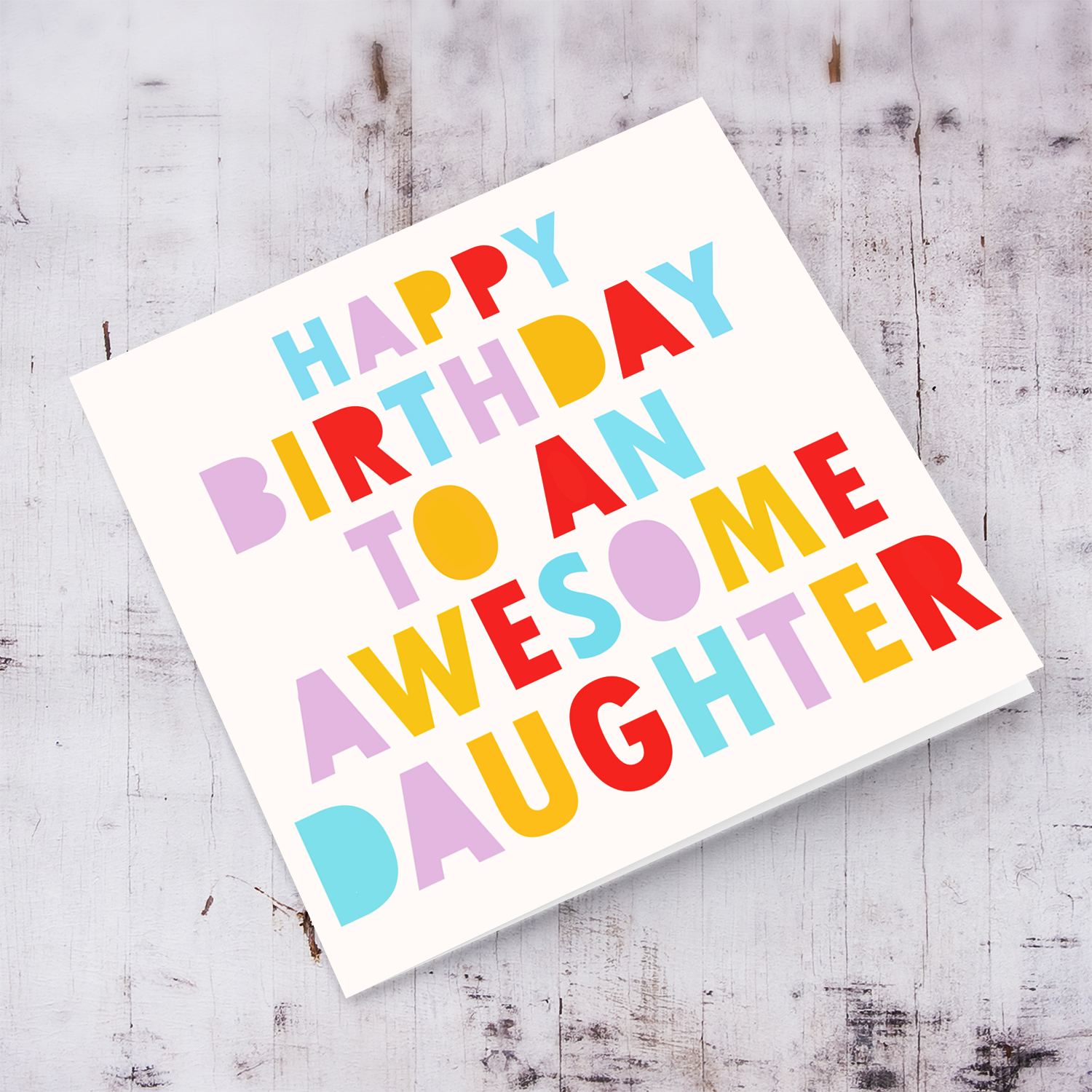 Colourful and fun birthday card for daughter in English