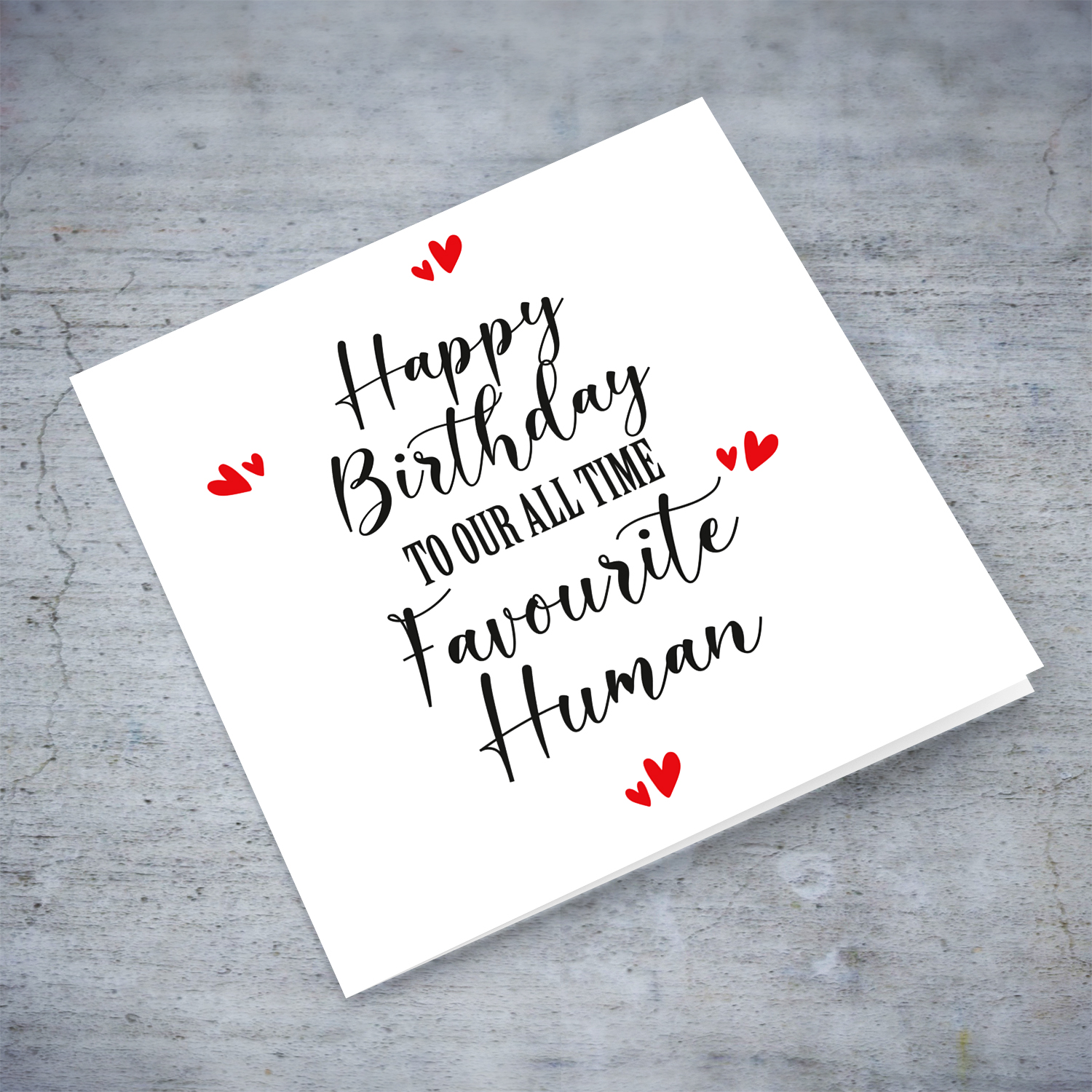 Minimalist Birthday card for someone special (ex. mum, dad, son, daughter, brother, sister etc...) with red hearts in English (Plural)