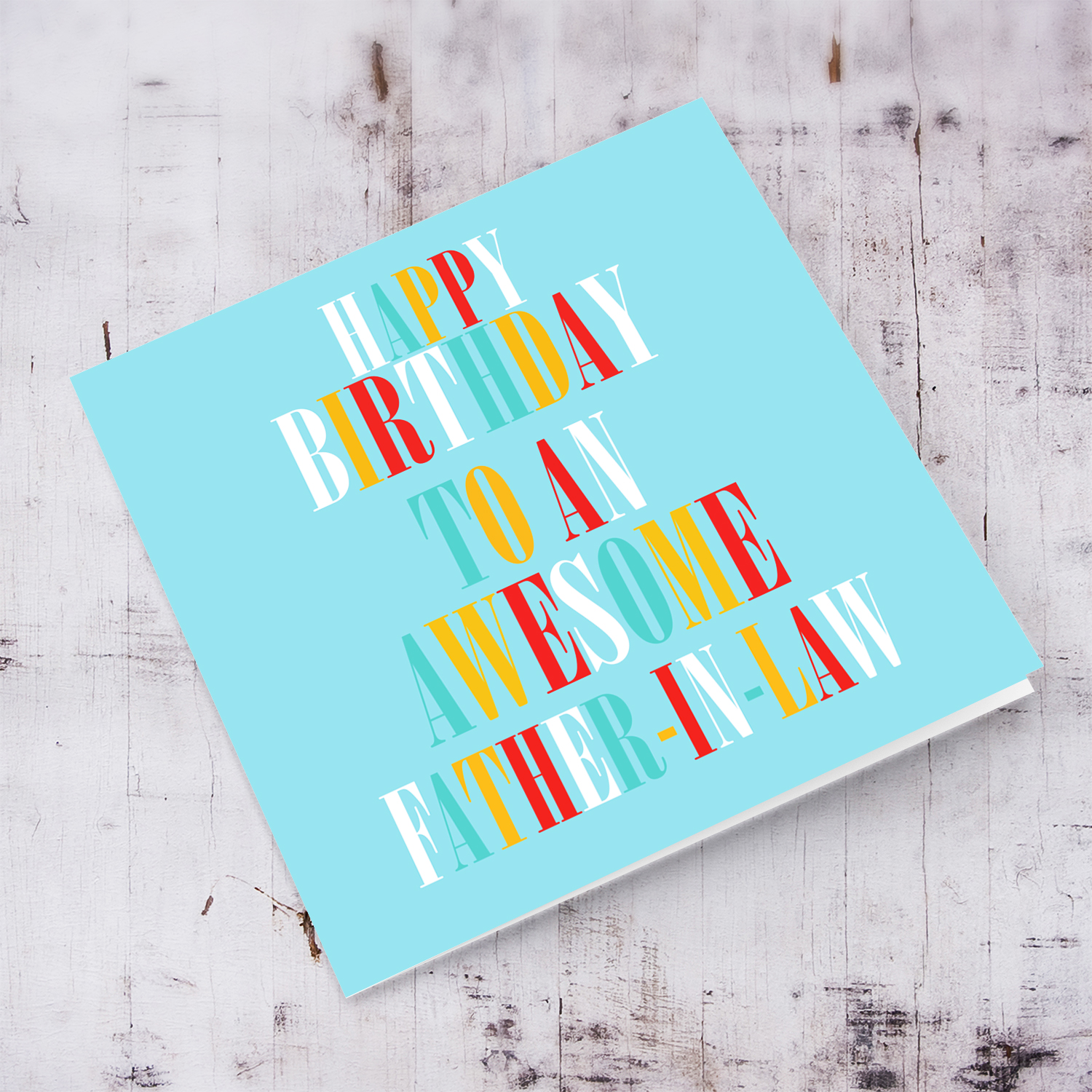 Colourful and fun birthday card for father-in-law in English