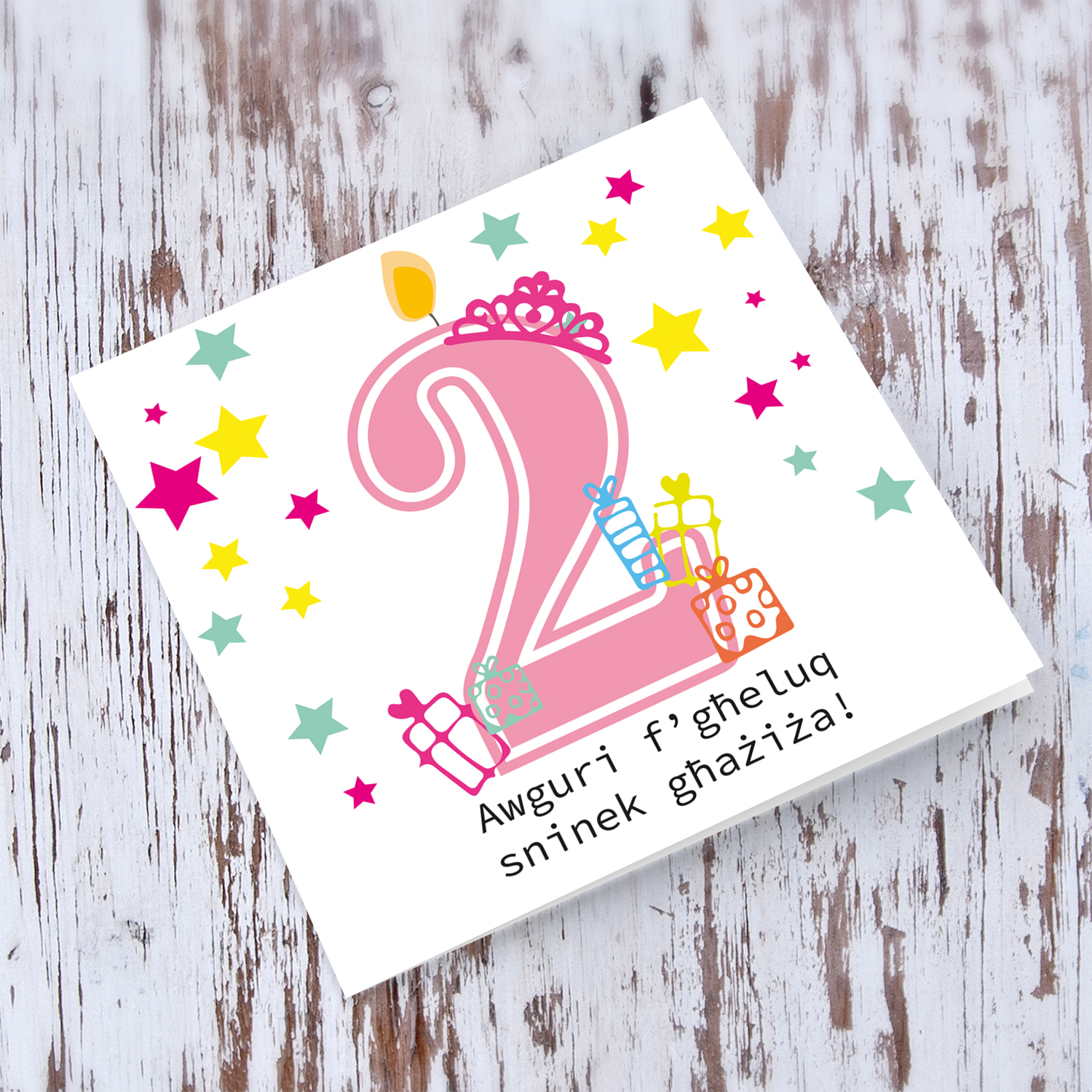 2nd Birthday Card in Maltese