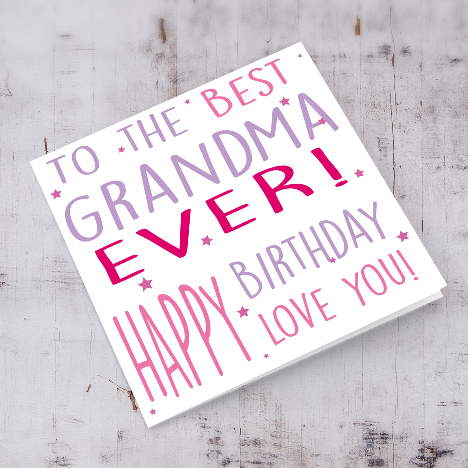 To the best grandma ever birthday card in English