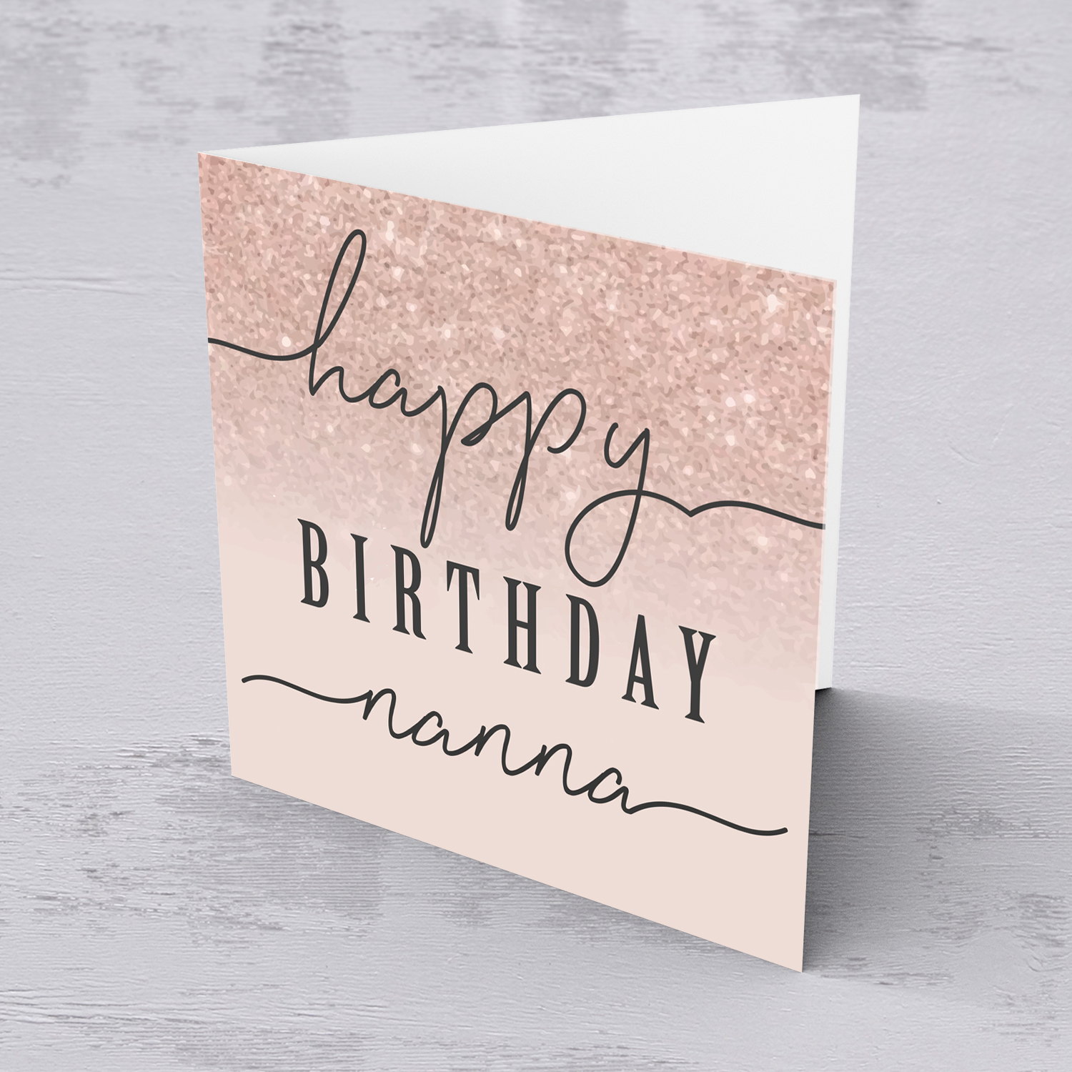 Dusty rose with sparkly background birthday card for nanna in English