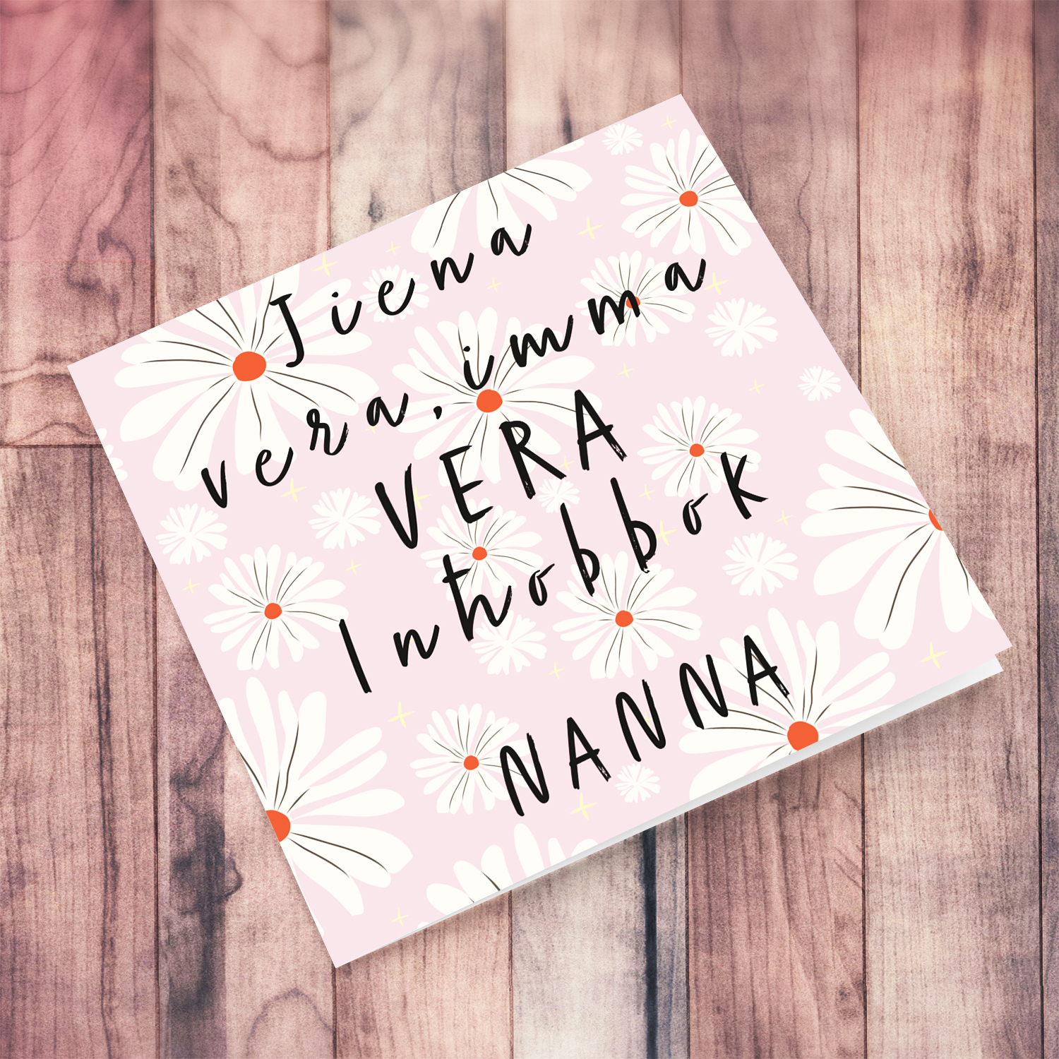 Pink flowery background birthday card - I really love you Grandma / Nanna in Maltese