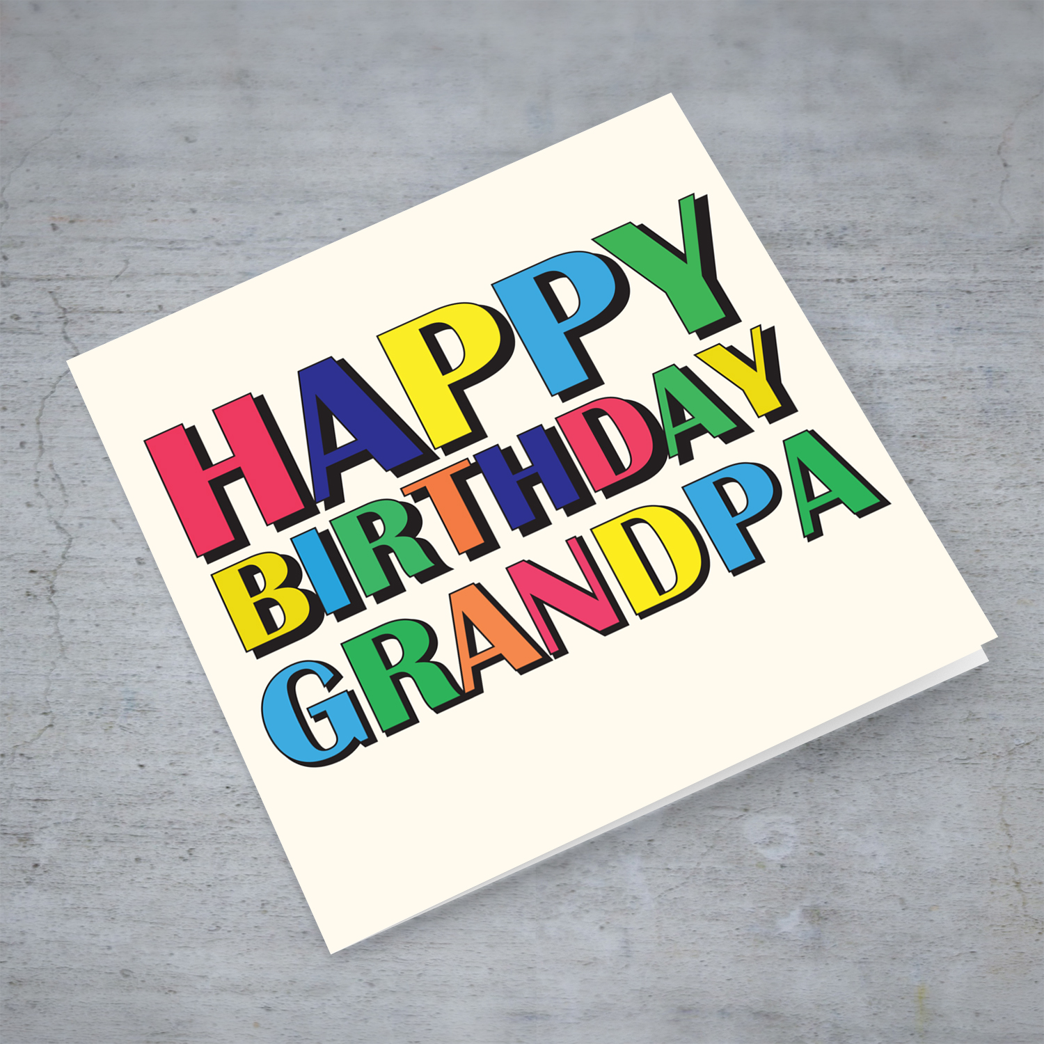 Colourful wording birthday card for grandpa in English