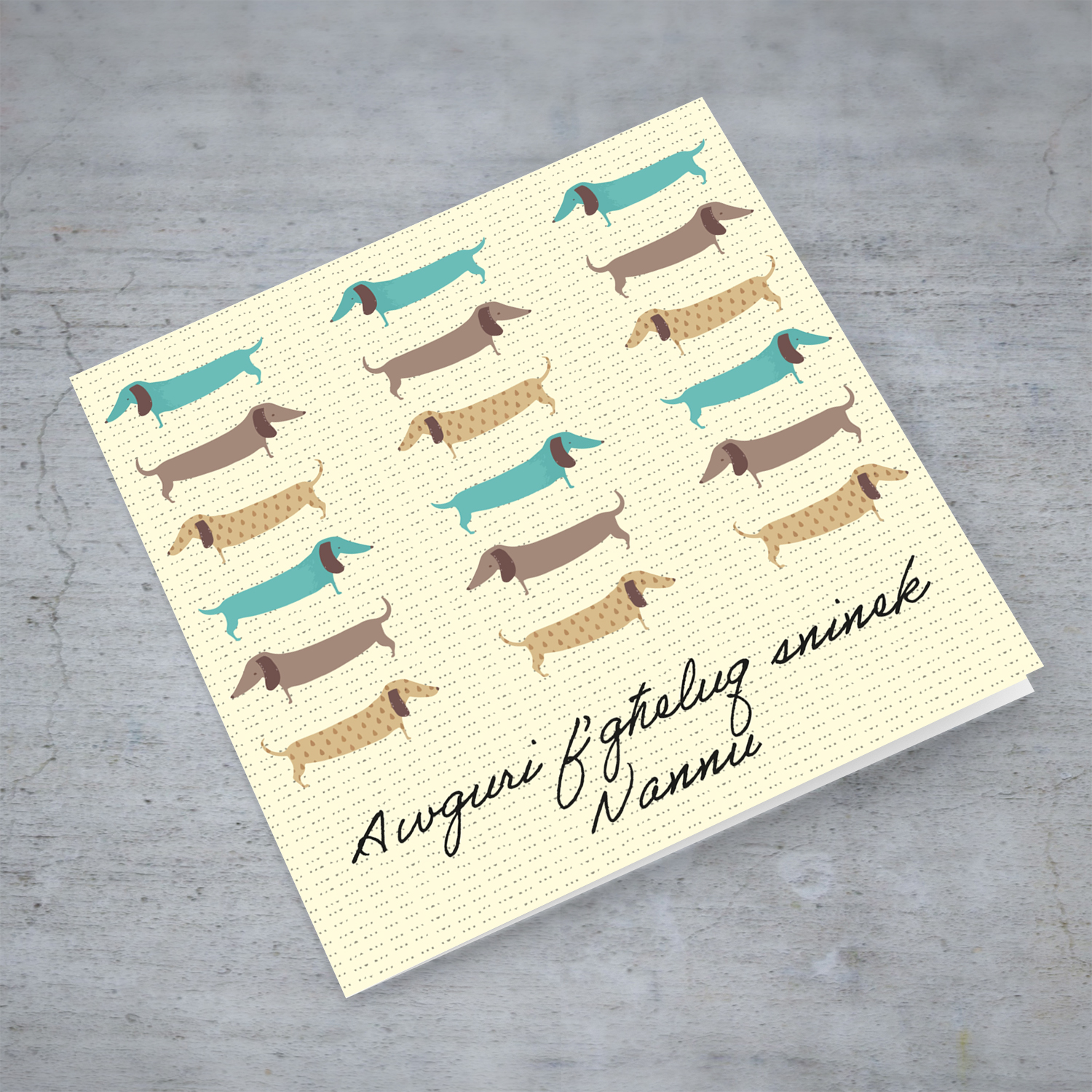Dog repetitive pattern birthday card for Grandpa in Maltese