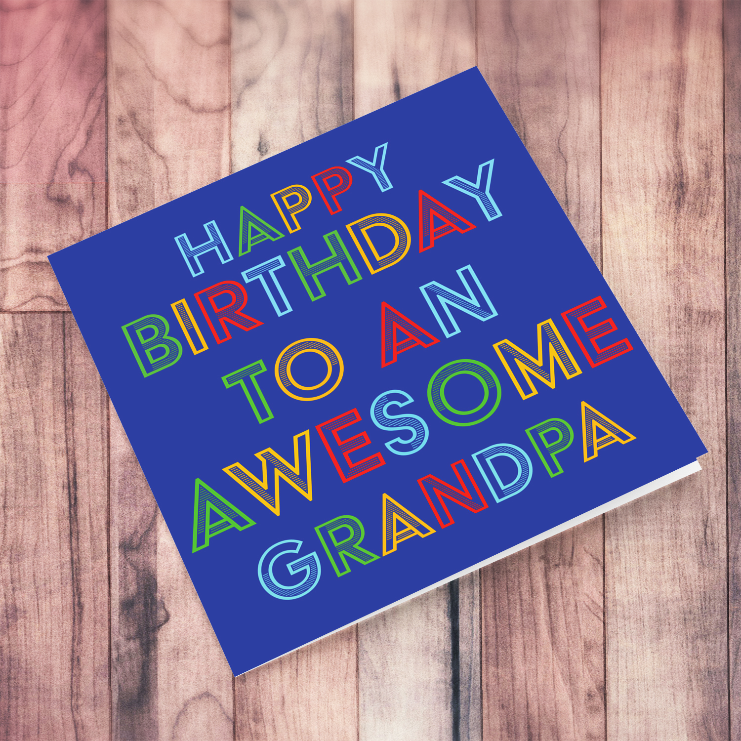 Colourful and fun birthday card for Grandpa in English