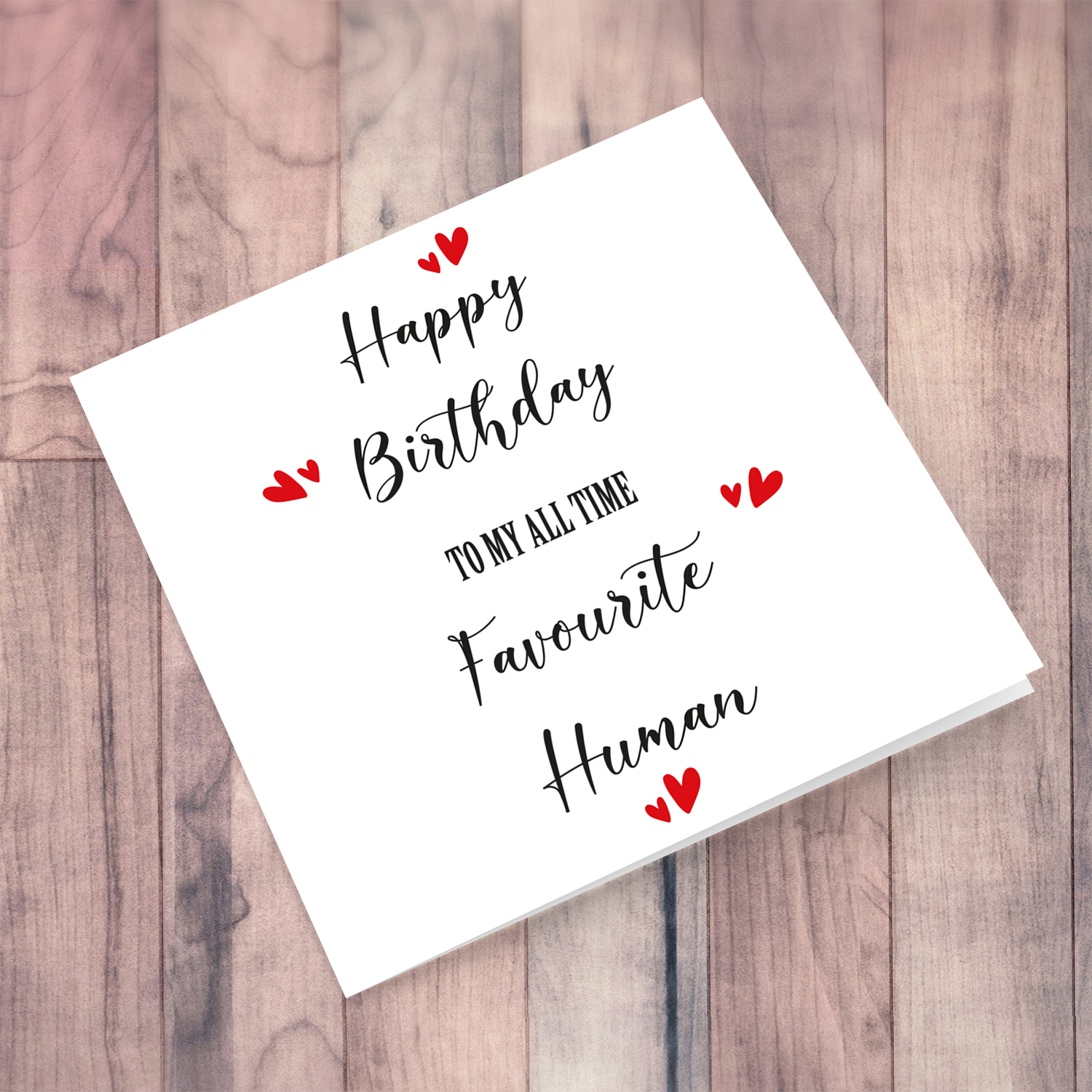 Birthday card for husband / wife / girlfriend / boyfriend / partner in English with red hearts