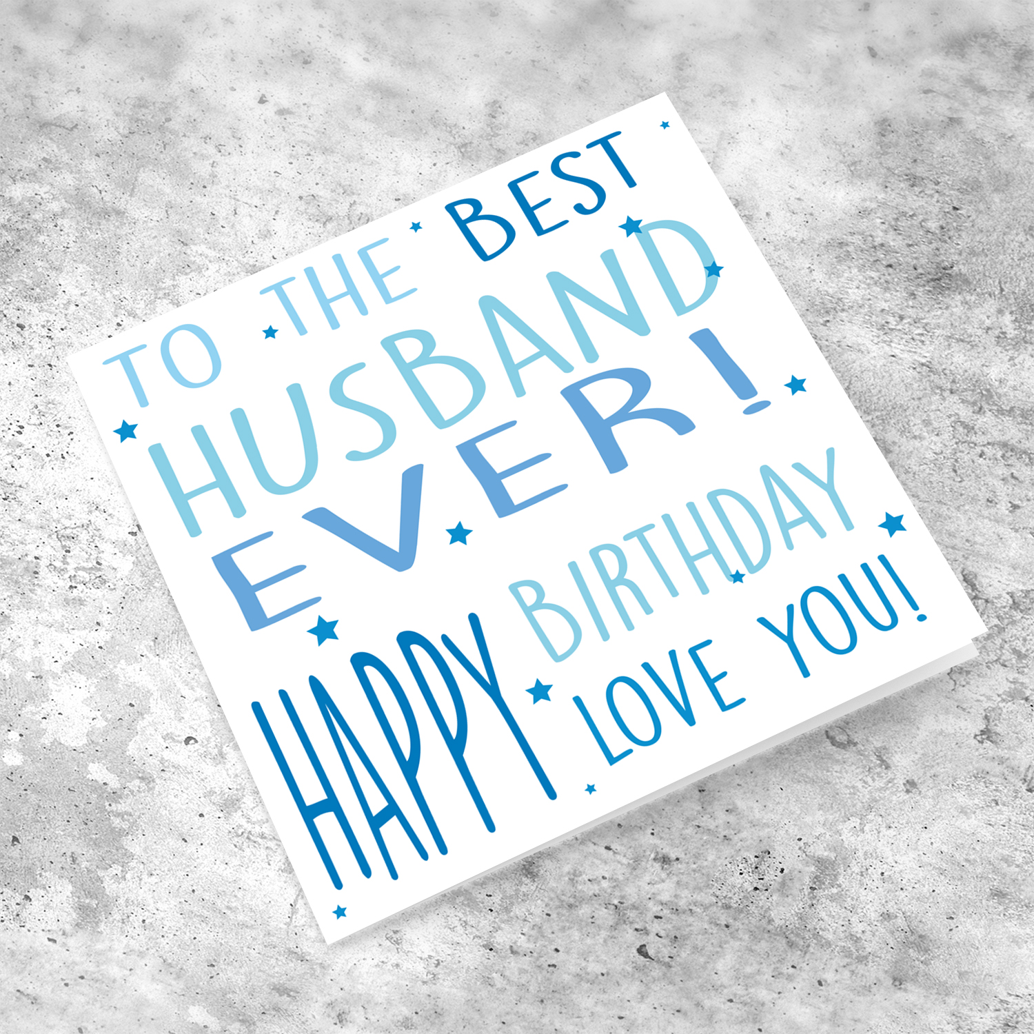 To the best husband ever birthday card in English