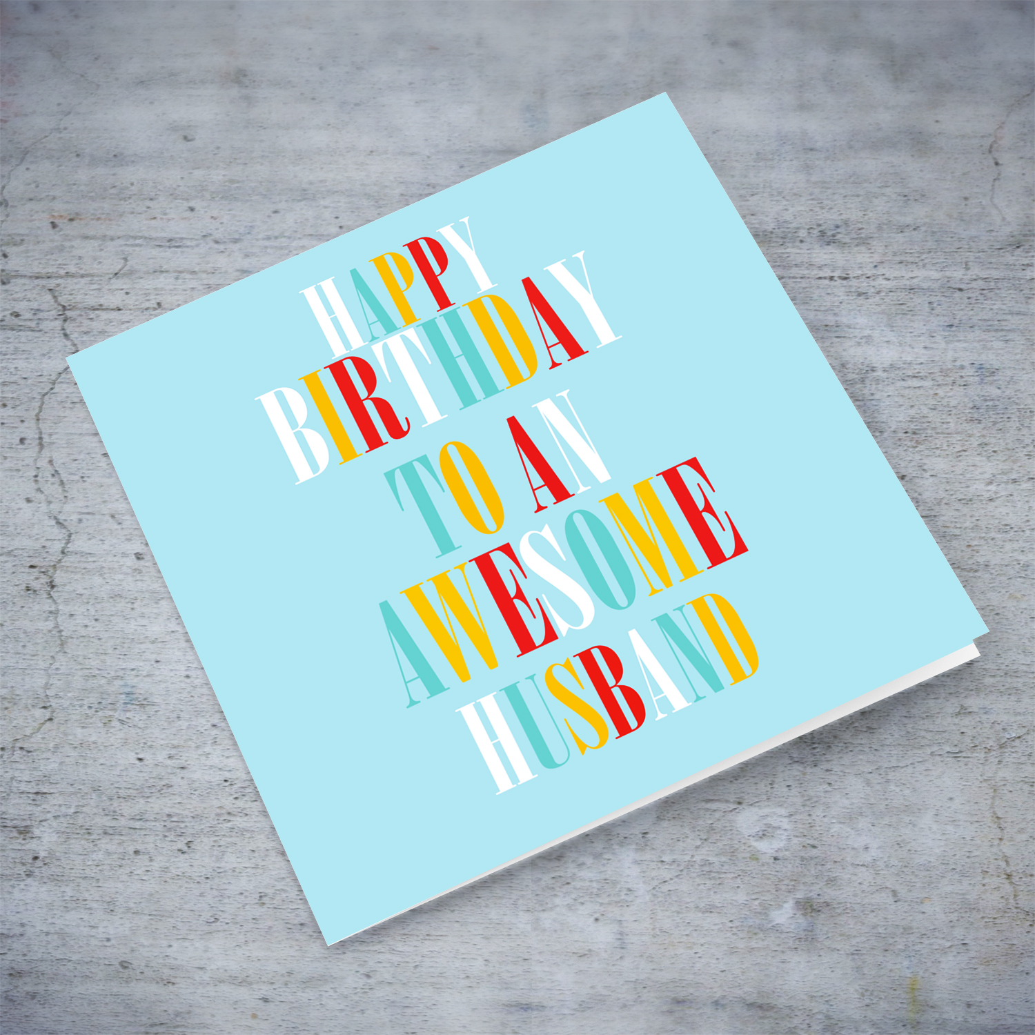 Colourful and fun birthday card for husband in English