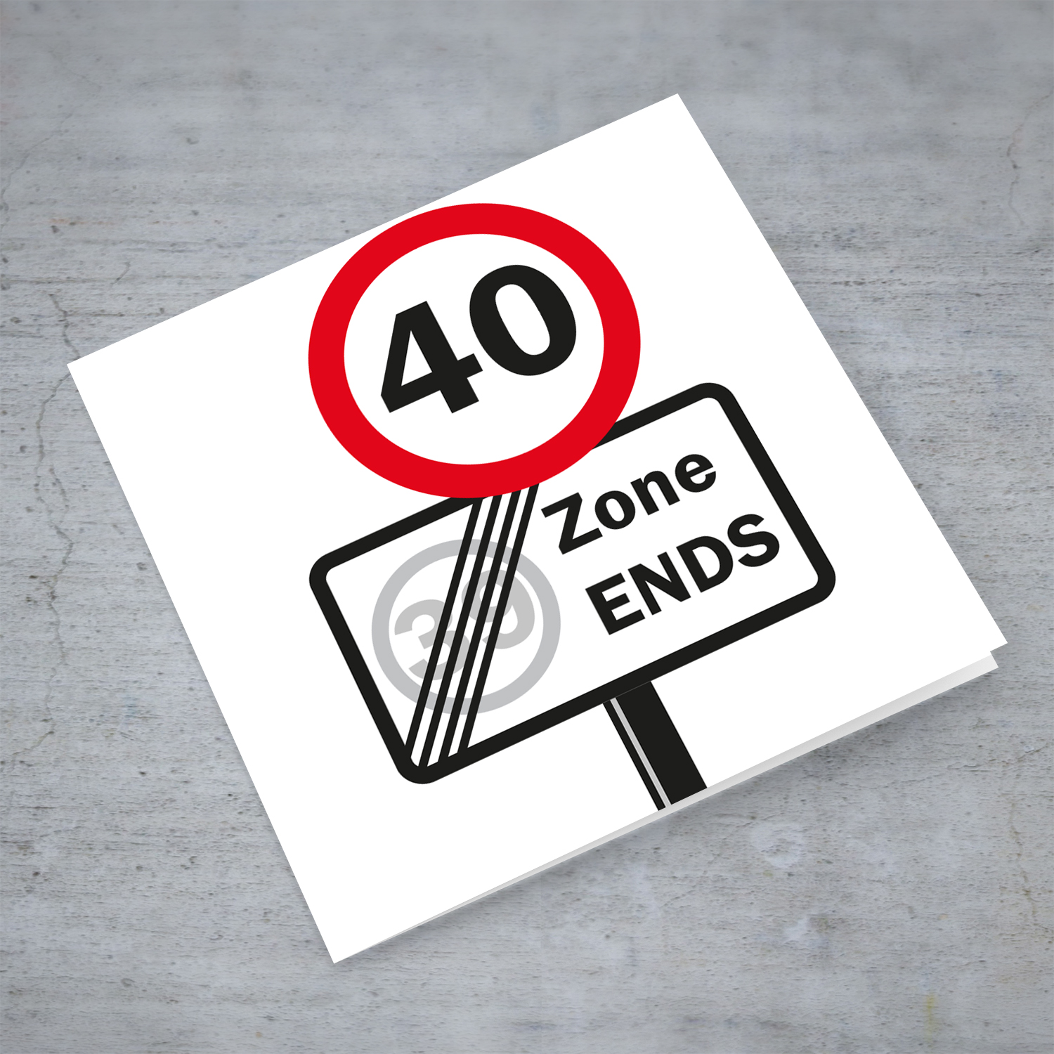 Speed limit themed birthday card for men in English