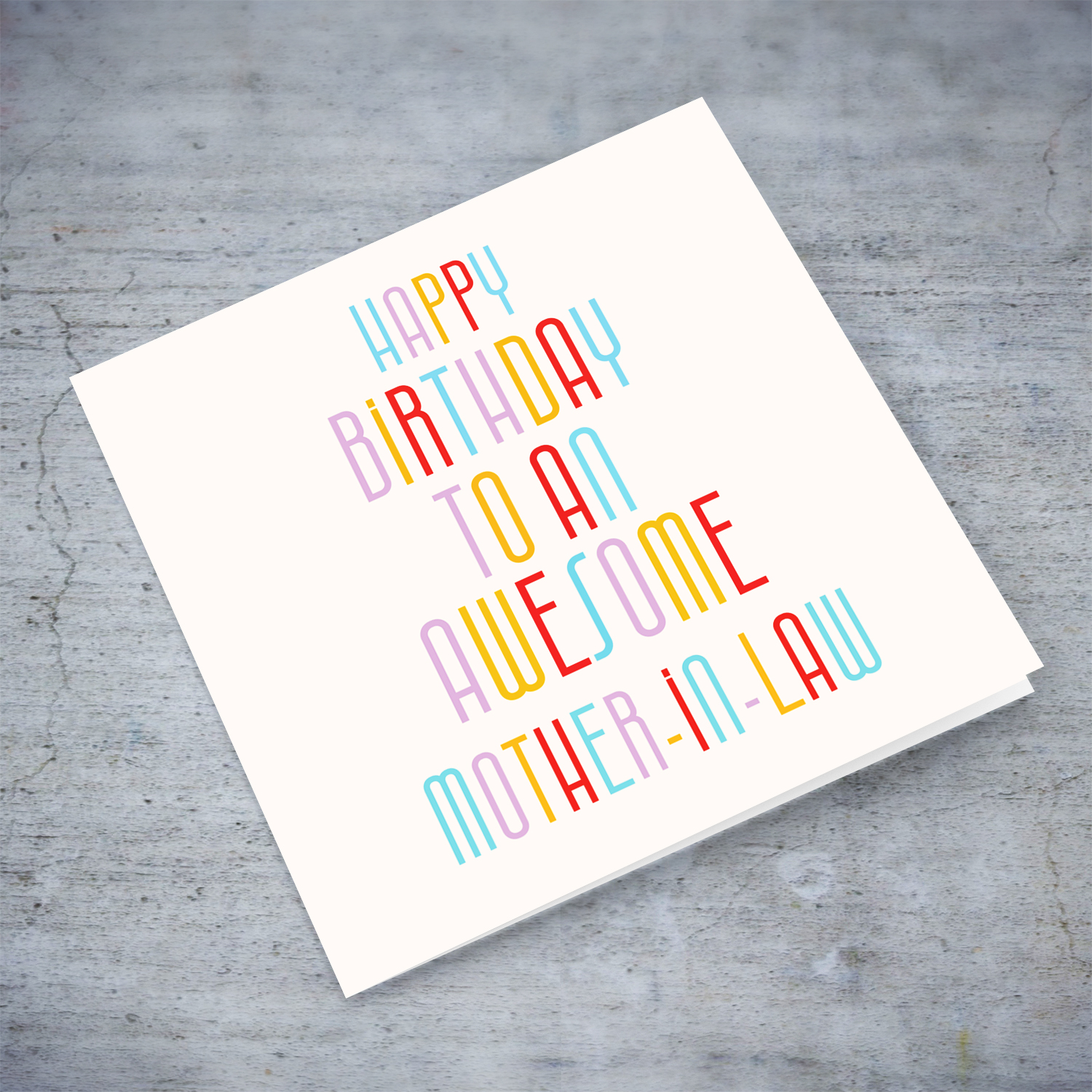 Colourful and fun birthday card for mohter-in-law in English