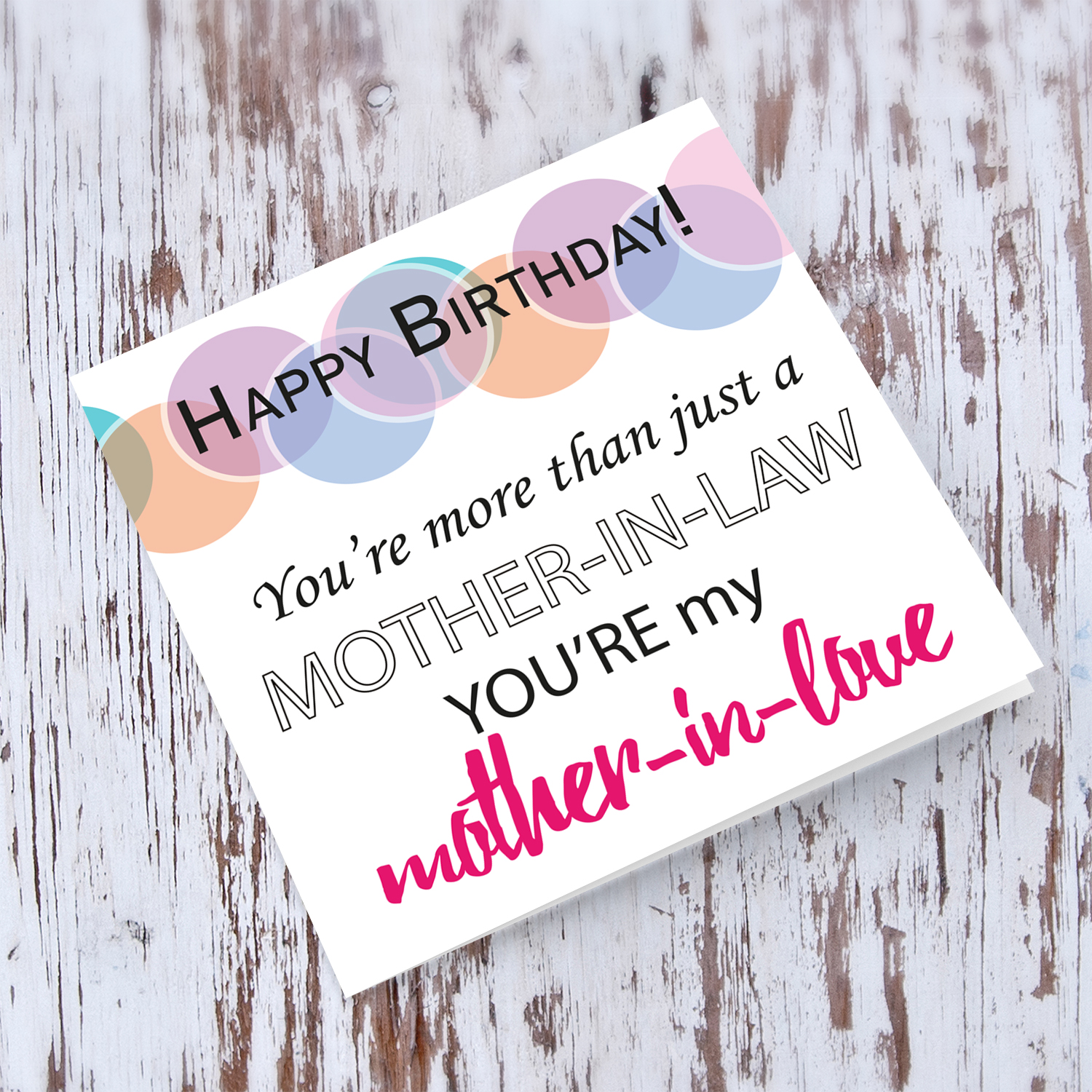 Mother-in-law birthday card in English