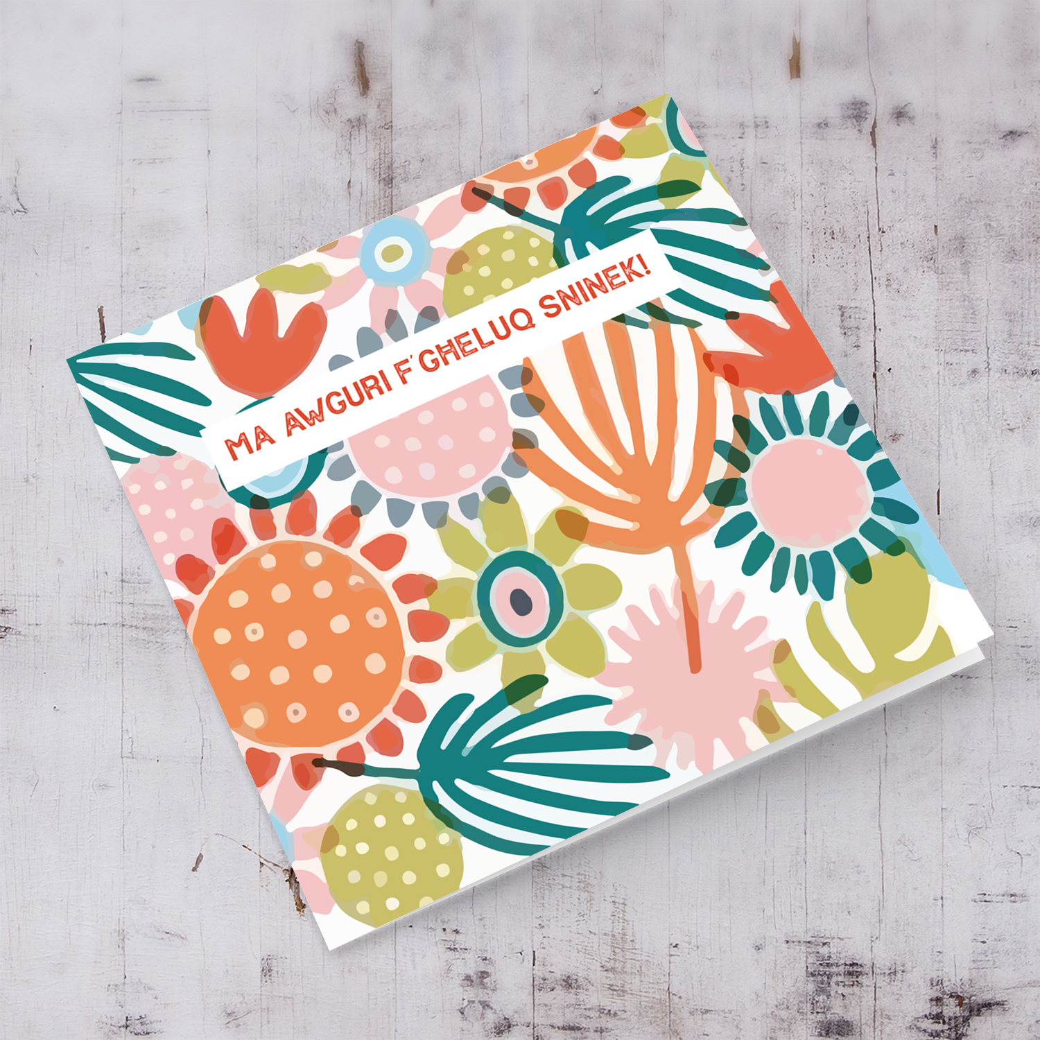 Colourful flowers and plants birthday card for mother