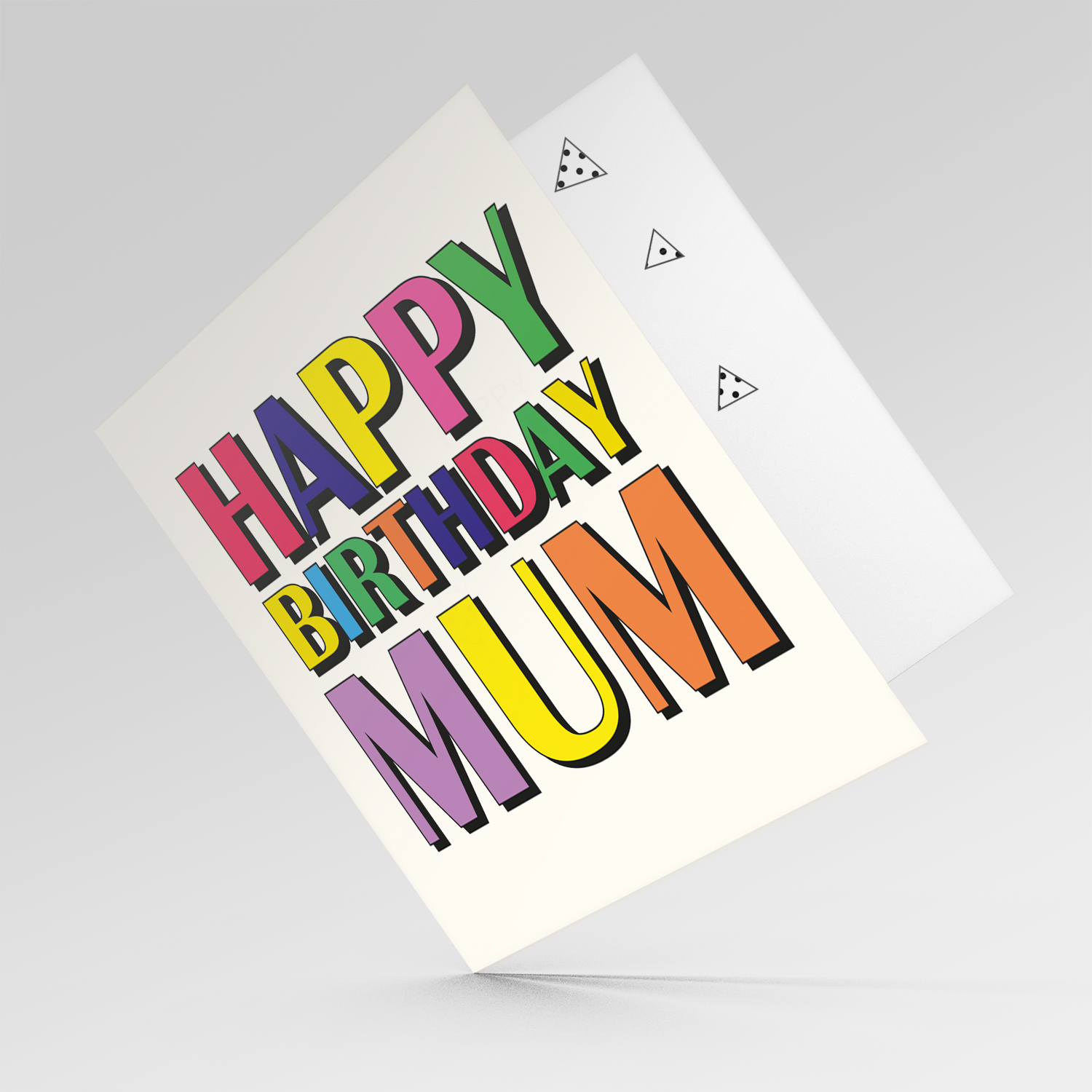 Colourful wording birthday card for mother in English