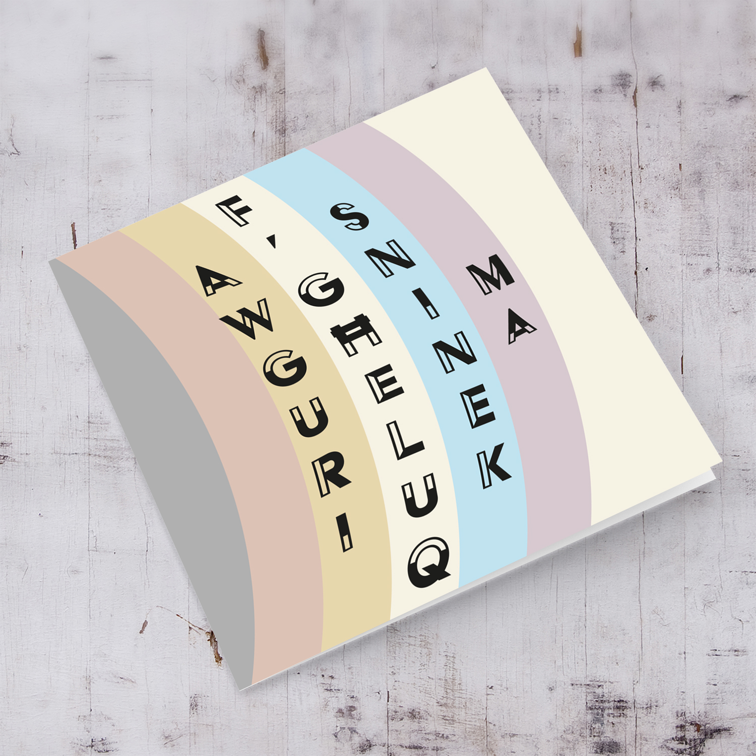 Various layers of pastel colours birthday card for Mother in Maltese
