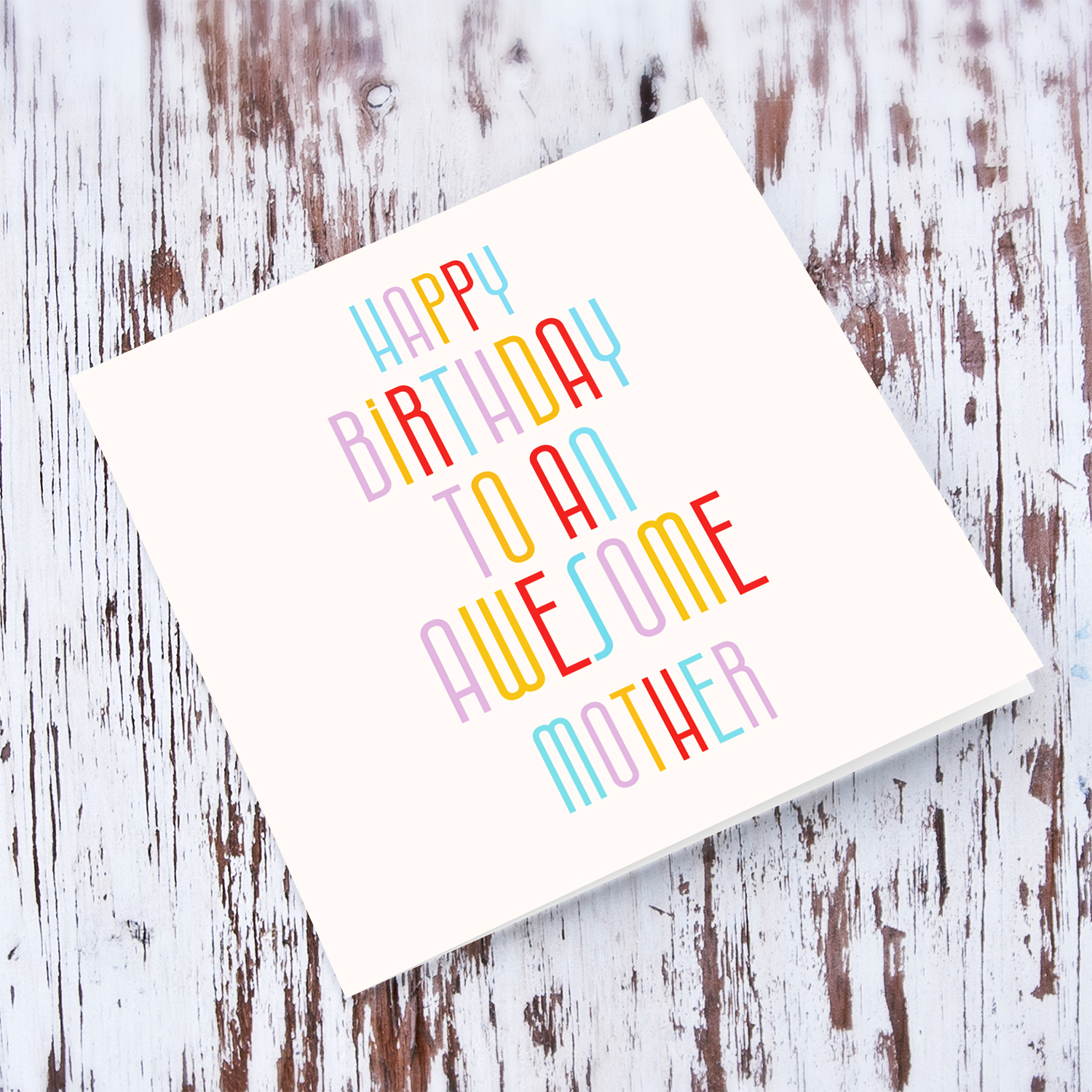 Colourful and fun birthday card for Mother in English