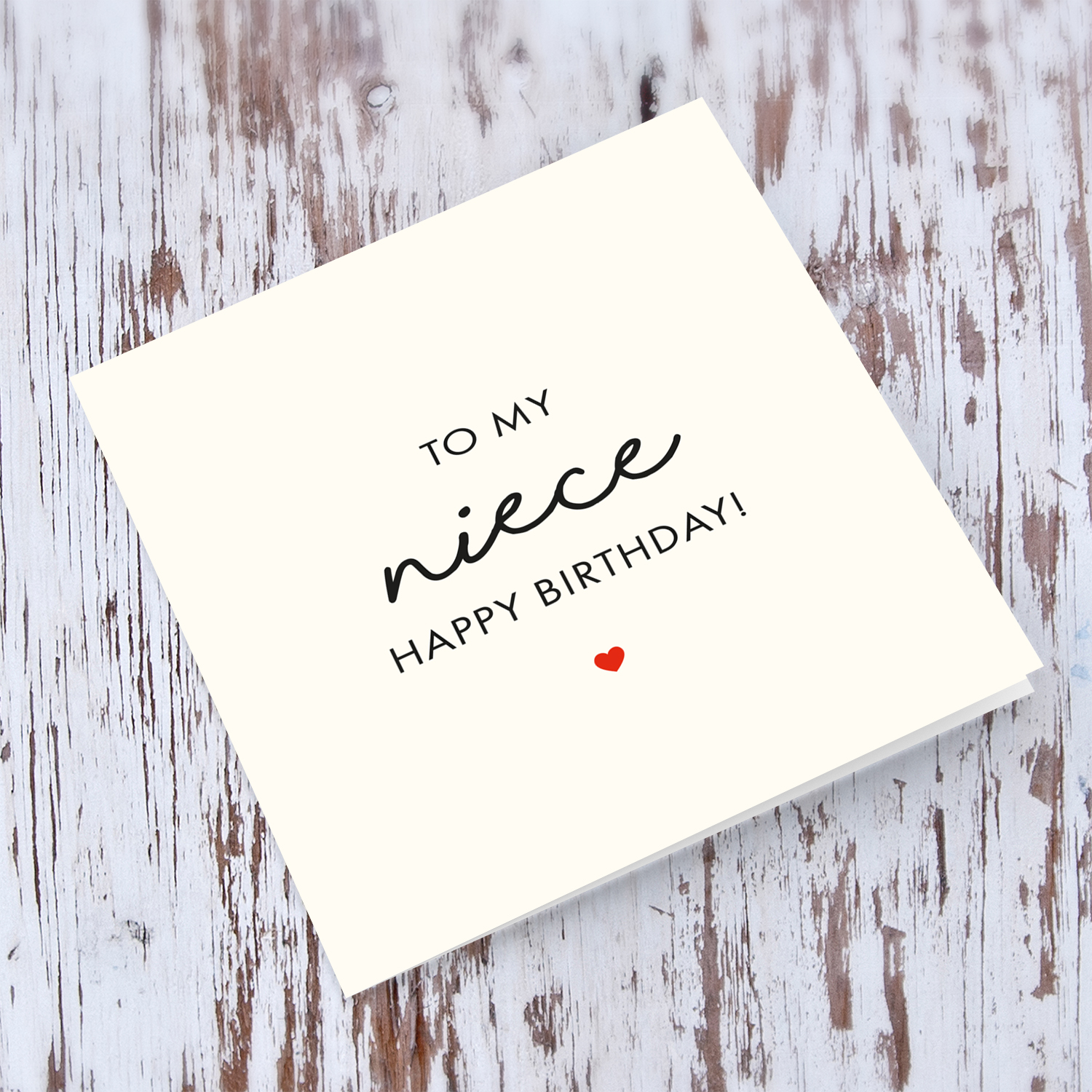 To my niece Happy Birthday card in English with red heart