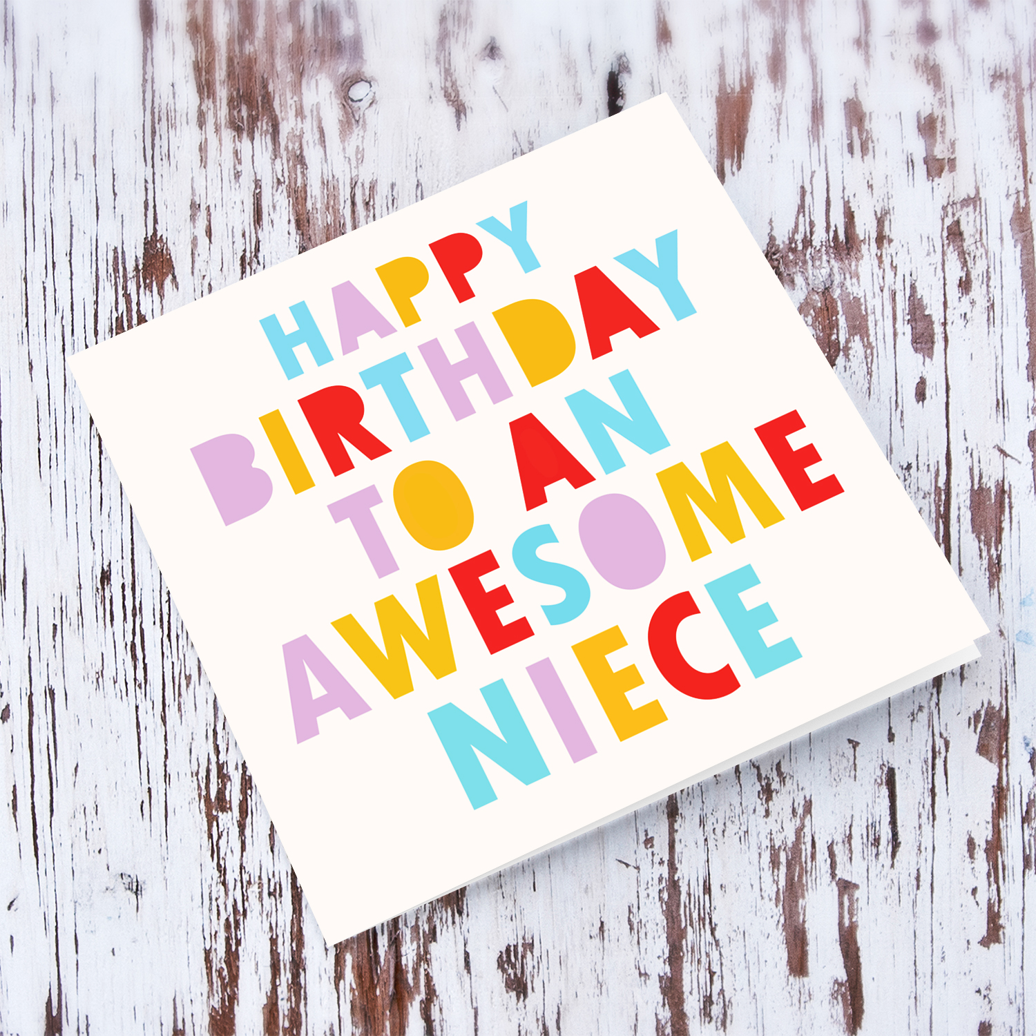 Colourful and fun birthday card for Niece in English