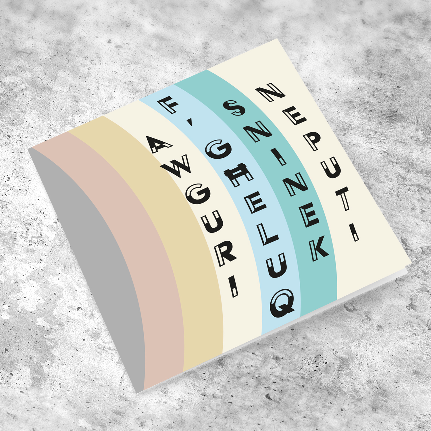 Various layers of pastel colours birthday card for Nephew in Maltese