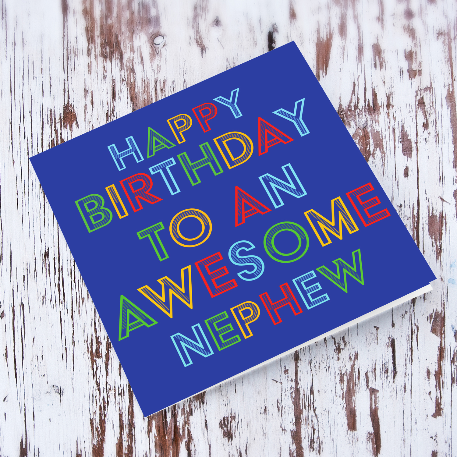 Colourful and fun birthday card for Nephew in English