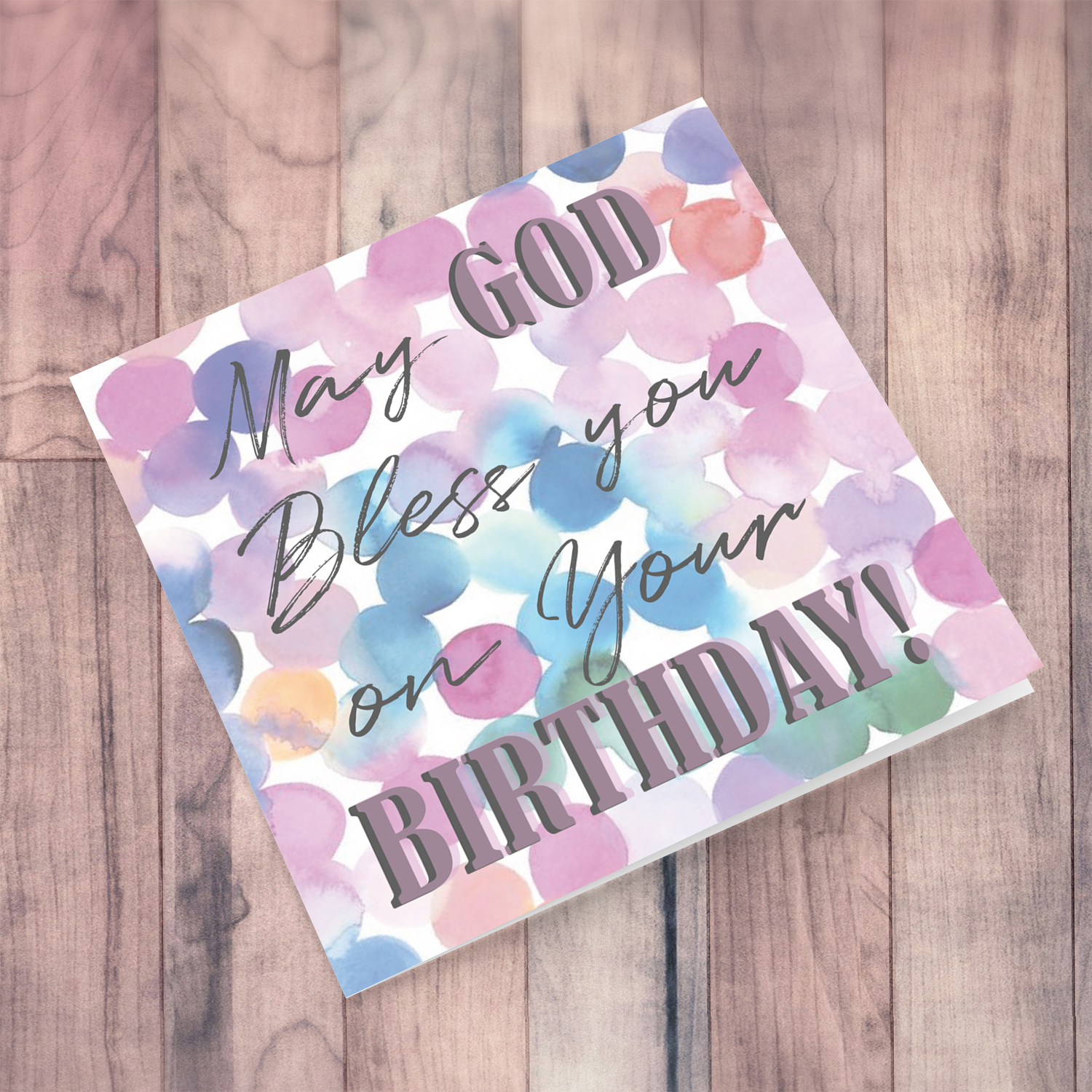 Colourful background - Religious Birthday Card in English