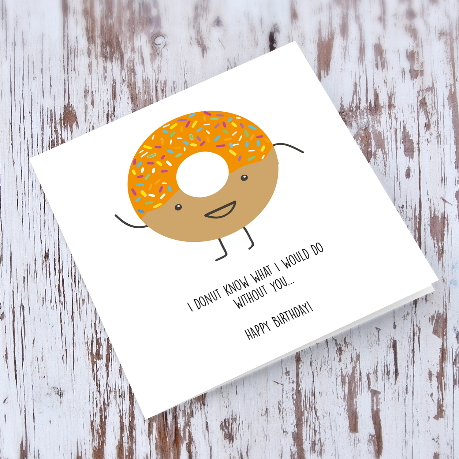 Funny donut birthday card in English