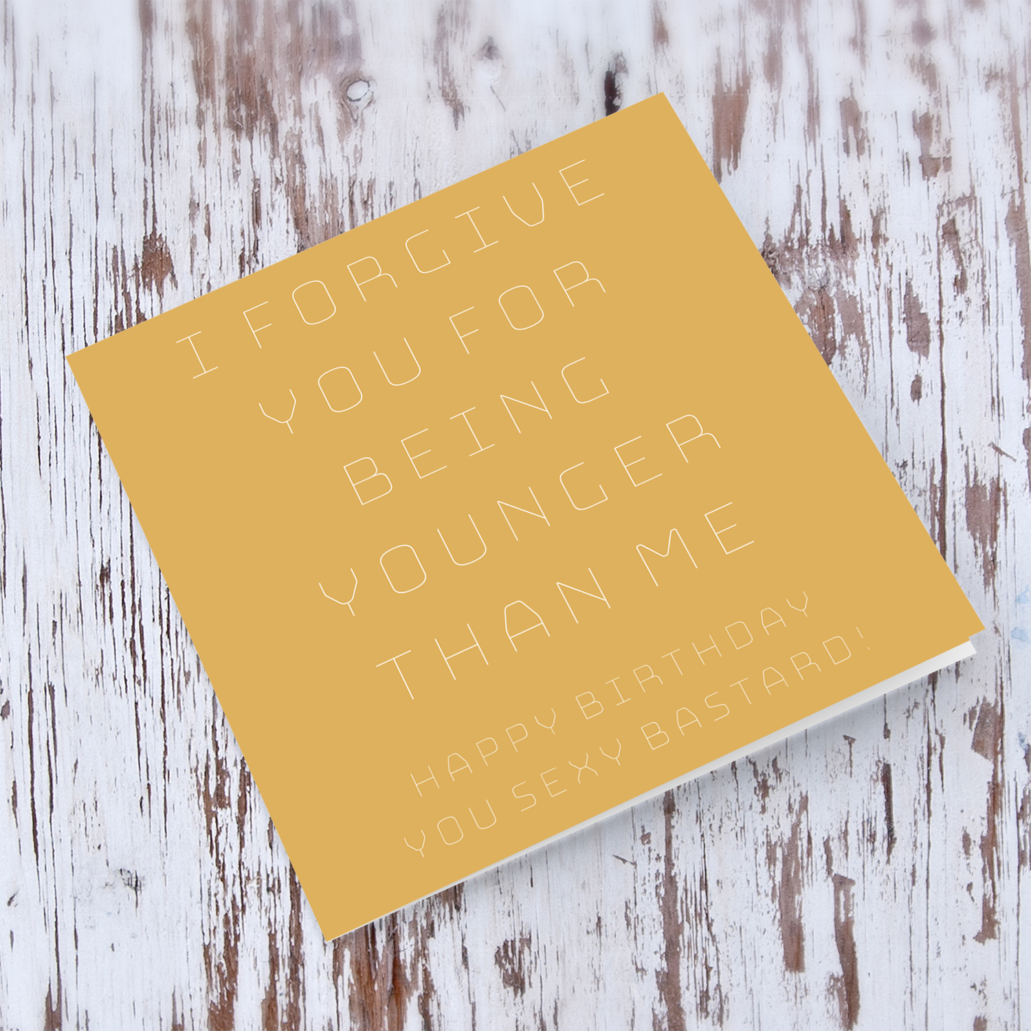 Funny Birthday card with orange background in English
