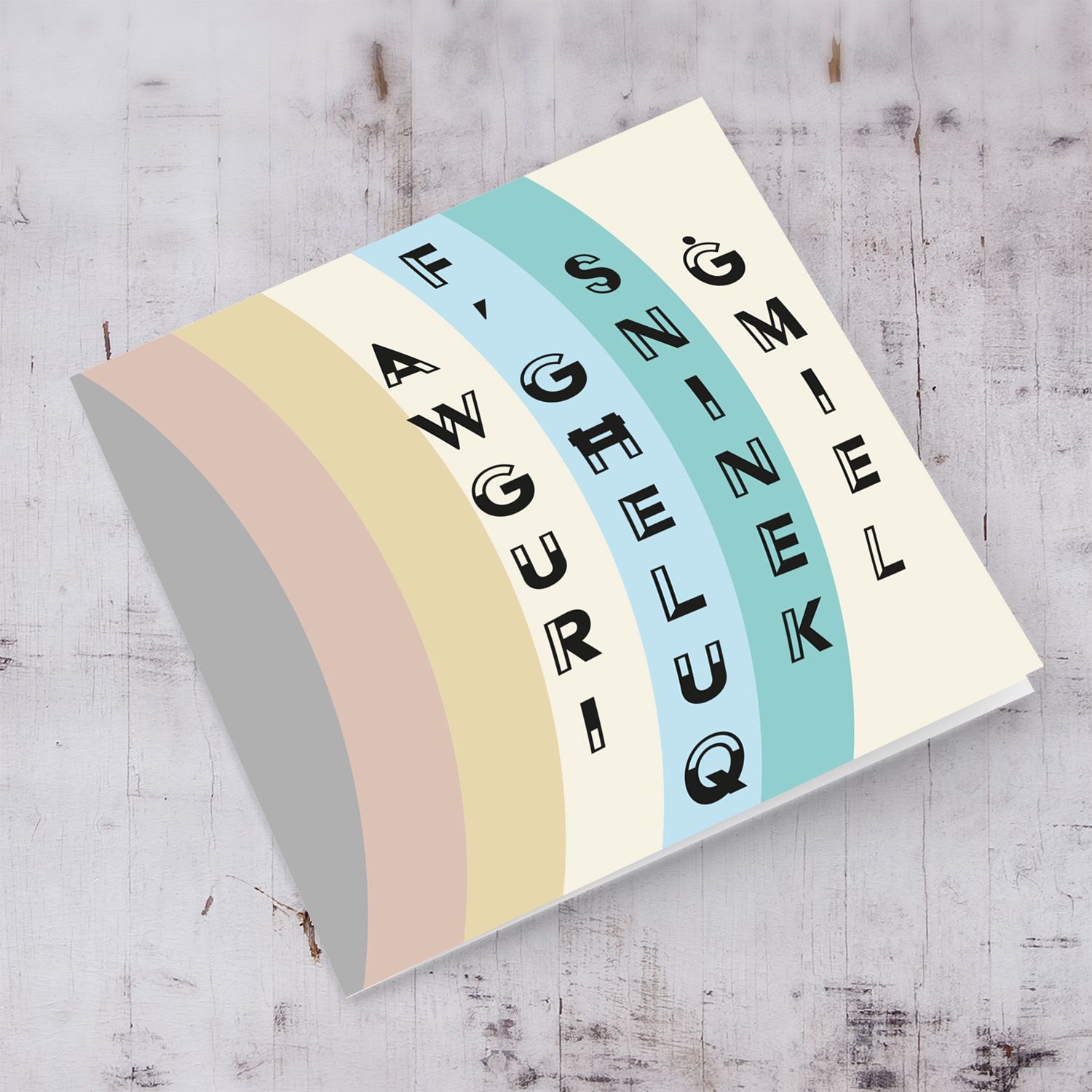 Various layers of pastel colours birthday card for someone beautiful in Maltese