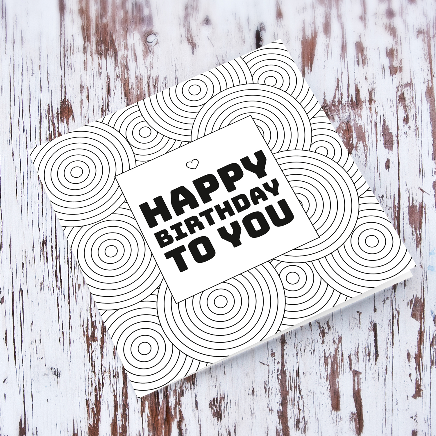 Colouring card with loads of circles in English