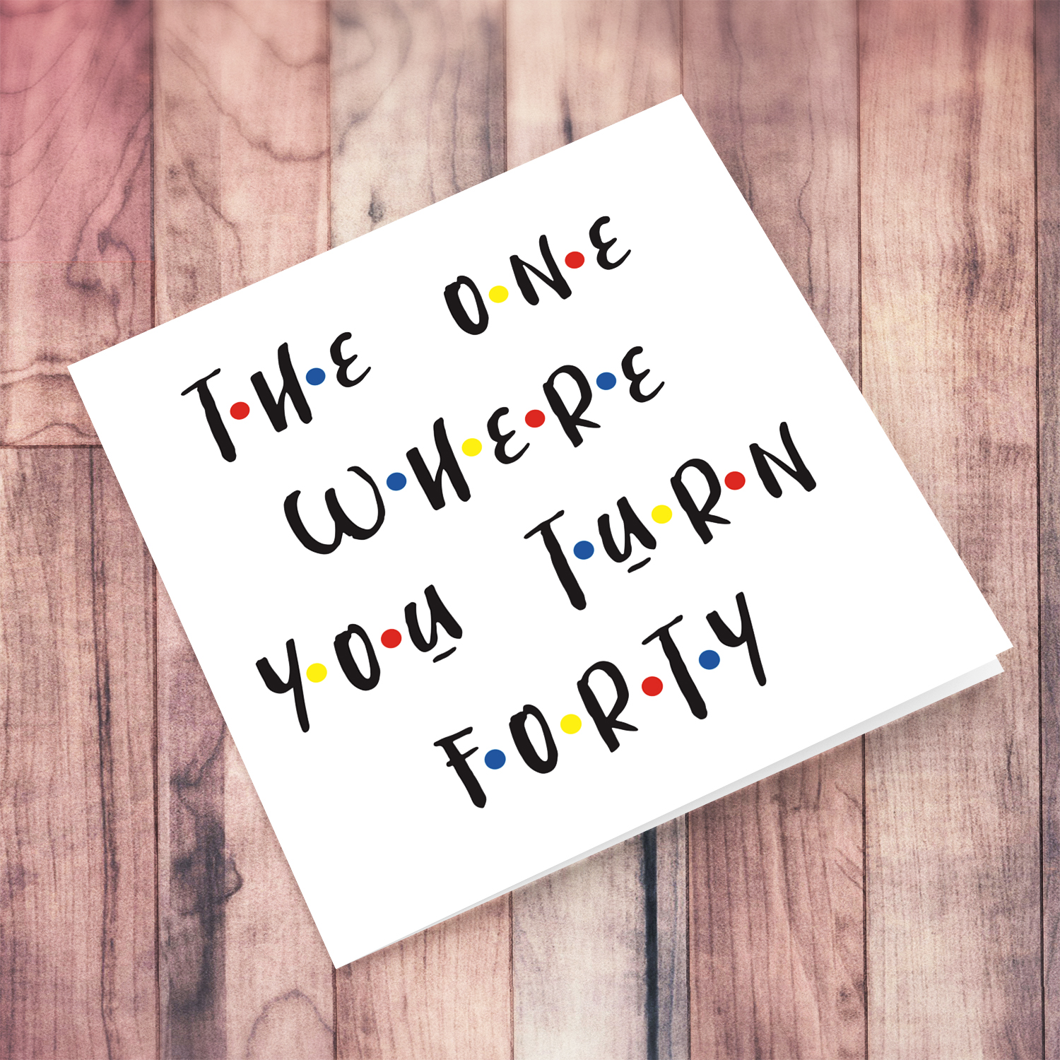 40 - The one where you turn forty birthday card in English