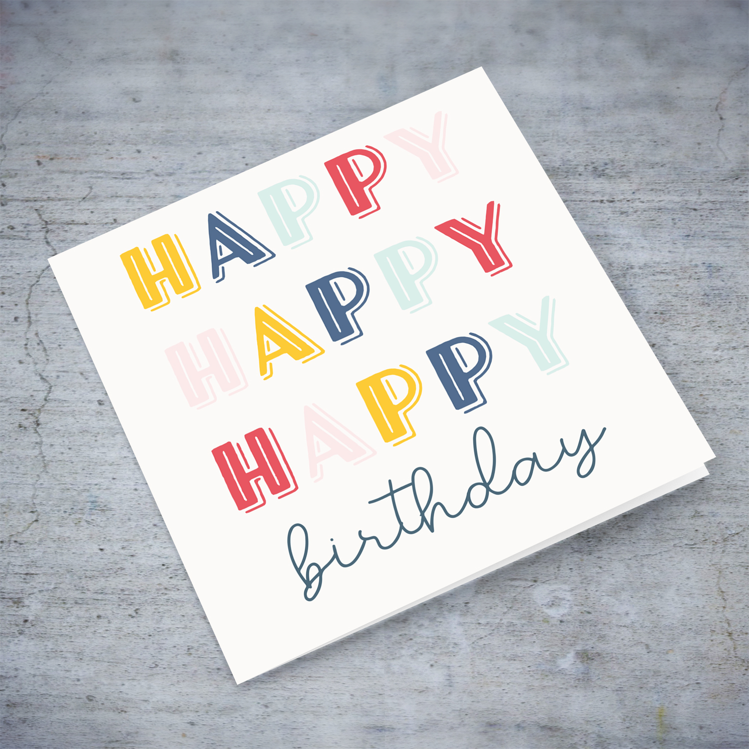 A colourful and fun open neutral birthday card in English 