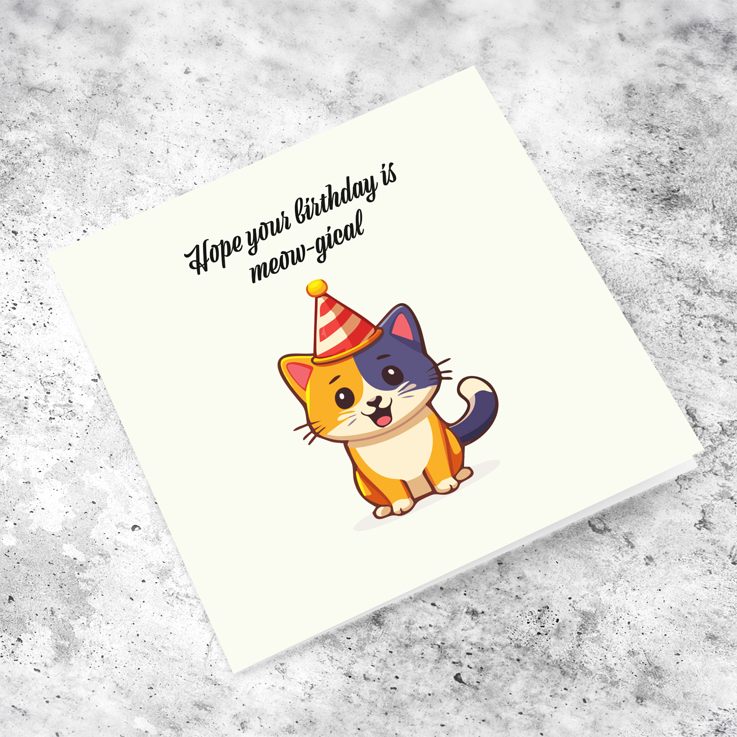 Hope your birthday is meow-gical - Cat themed birthday card in English