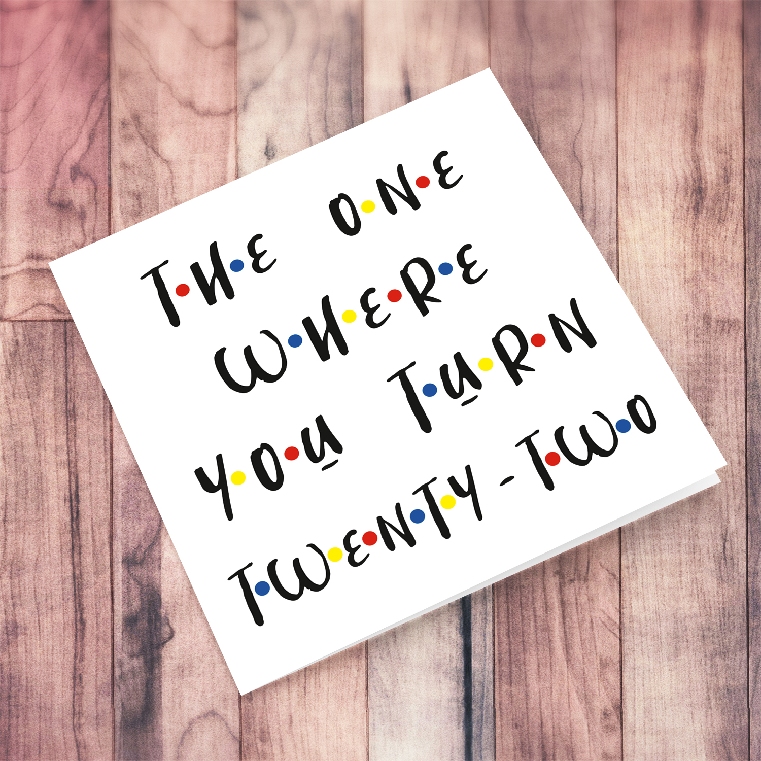 22 - The one where you turn twenty - birthday card in English
