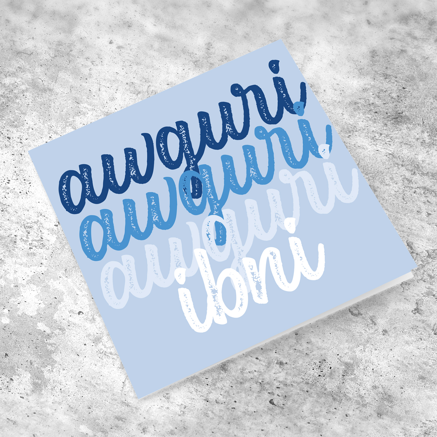 Birthday card for Son in blue hues for Son in Maltese