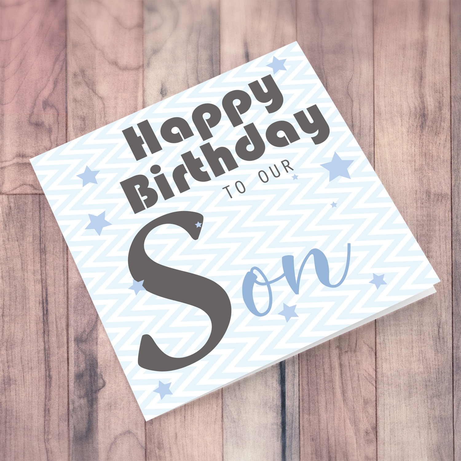 Zig zag background - birthday card to our son in English