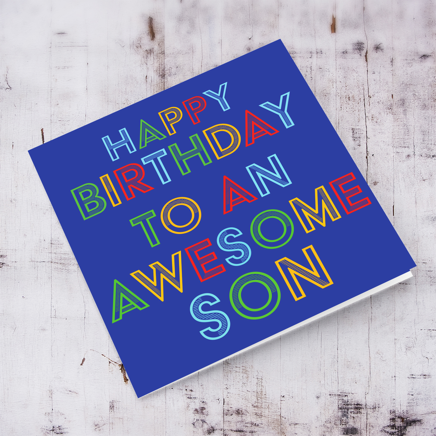 Colourful and fun birthday card for Son in English