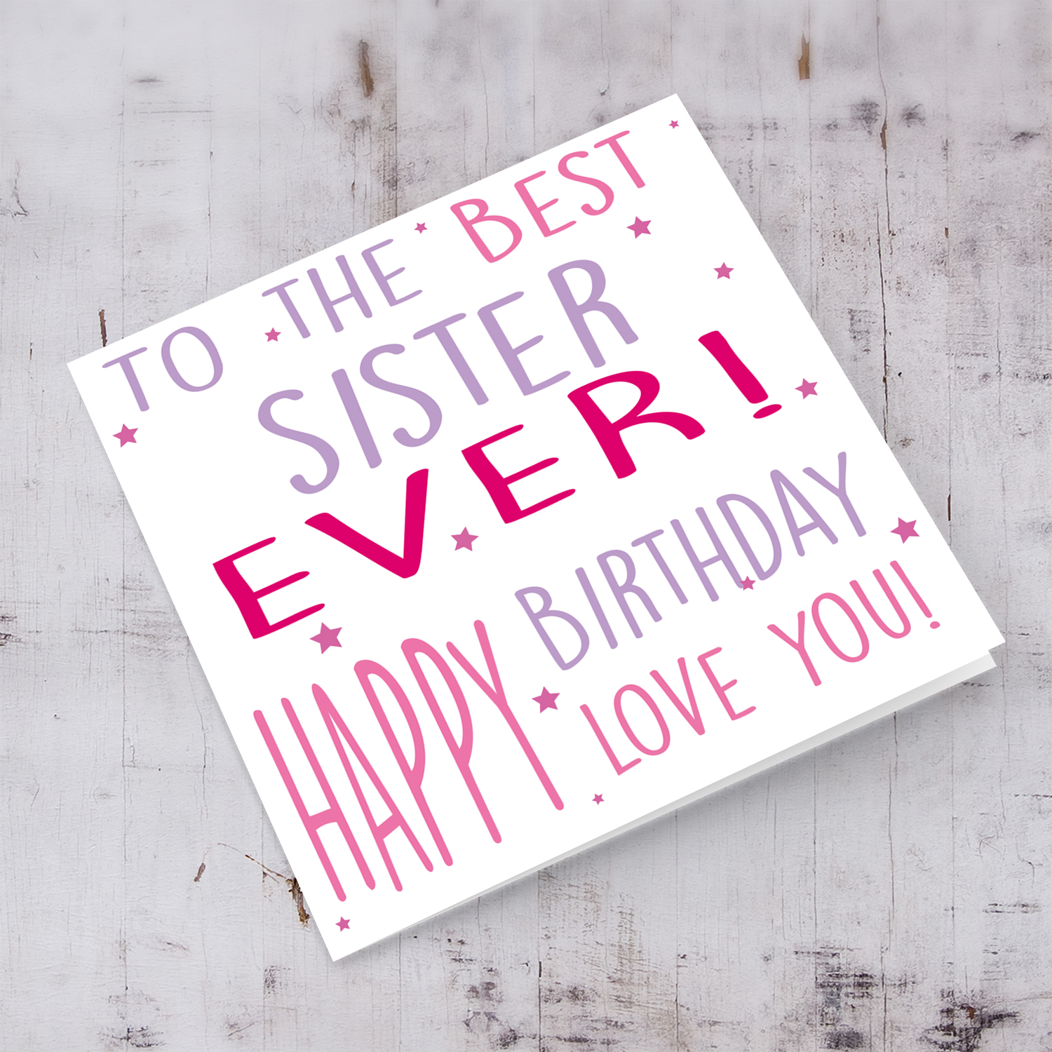 To the best sister ever birthday card in English