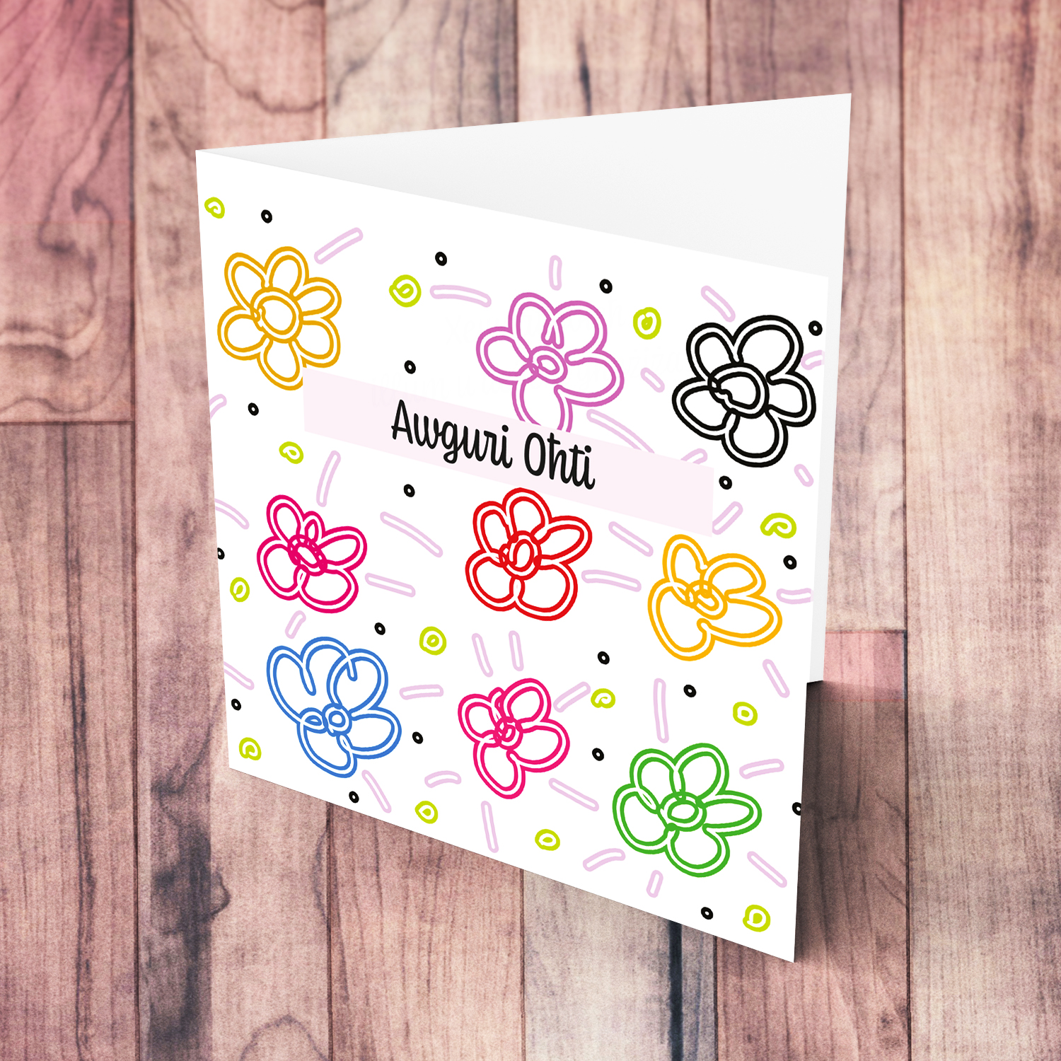 Colourful, bright coloured flowers birthday card for Sister / Oħti in Maltese