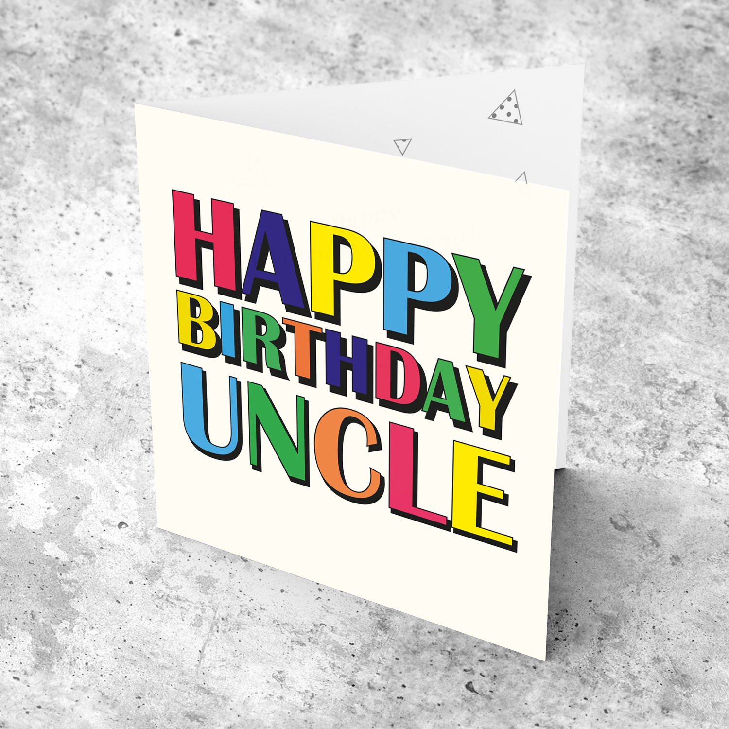 Colourful wording birthday card for uncle in English