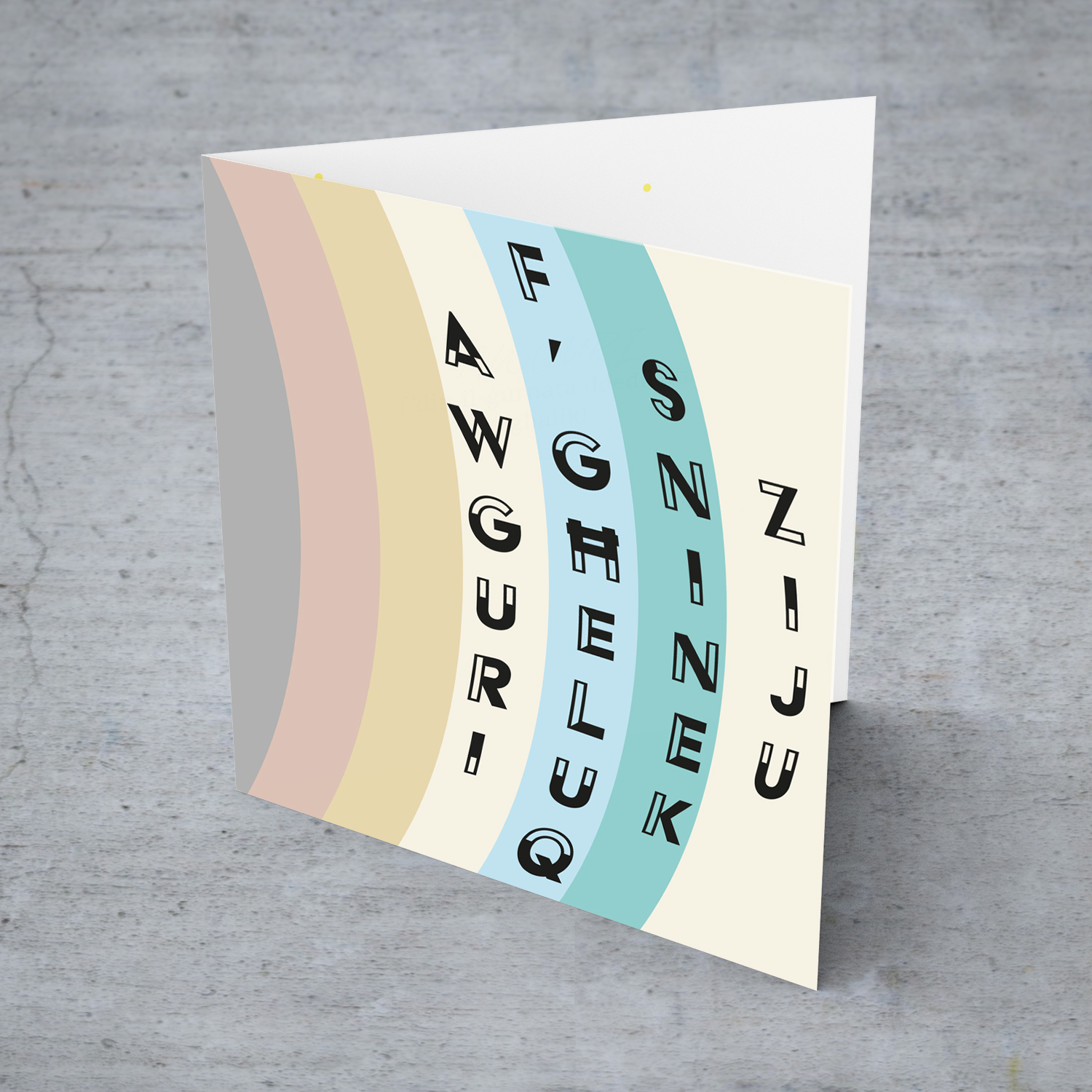 Various layers of pastel colours birthday card for Uncle in Maltese