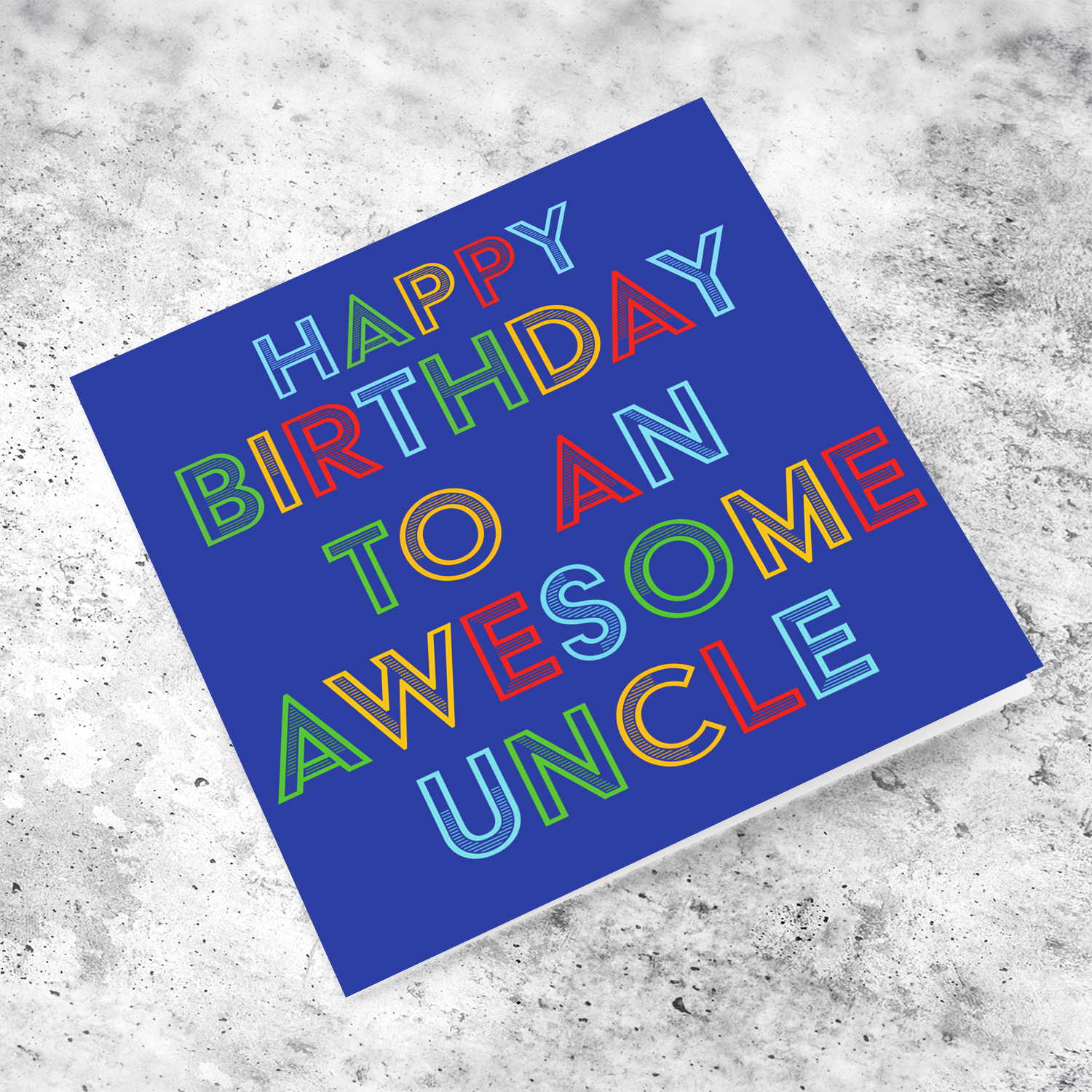 Colourful and fun birthday card for Uncle in English