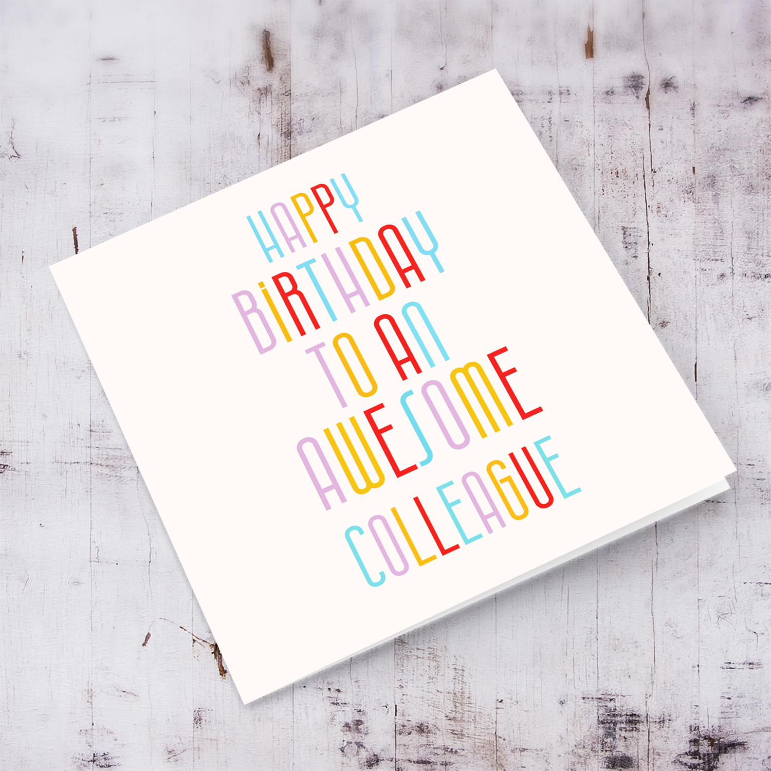 Colourful and fun birthday card for colleague in English